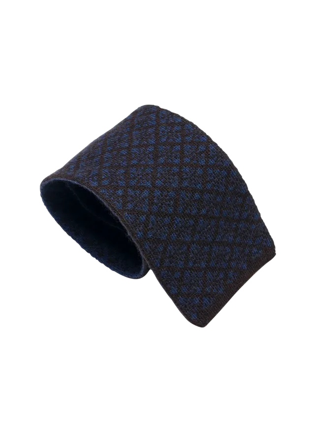 Stefano Bemer Ties Cravatta Lana Marrone Blu 8 cm