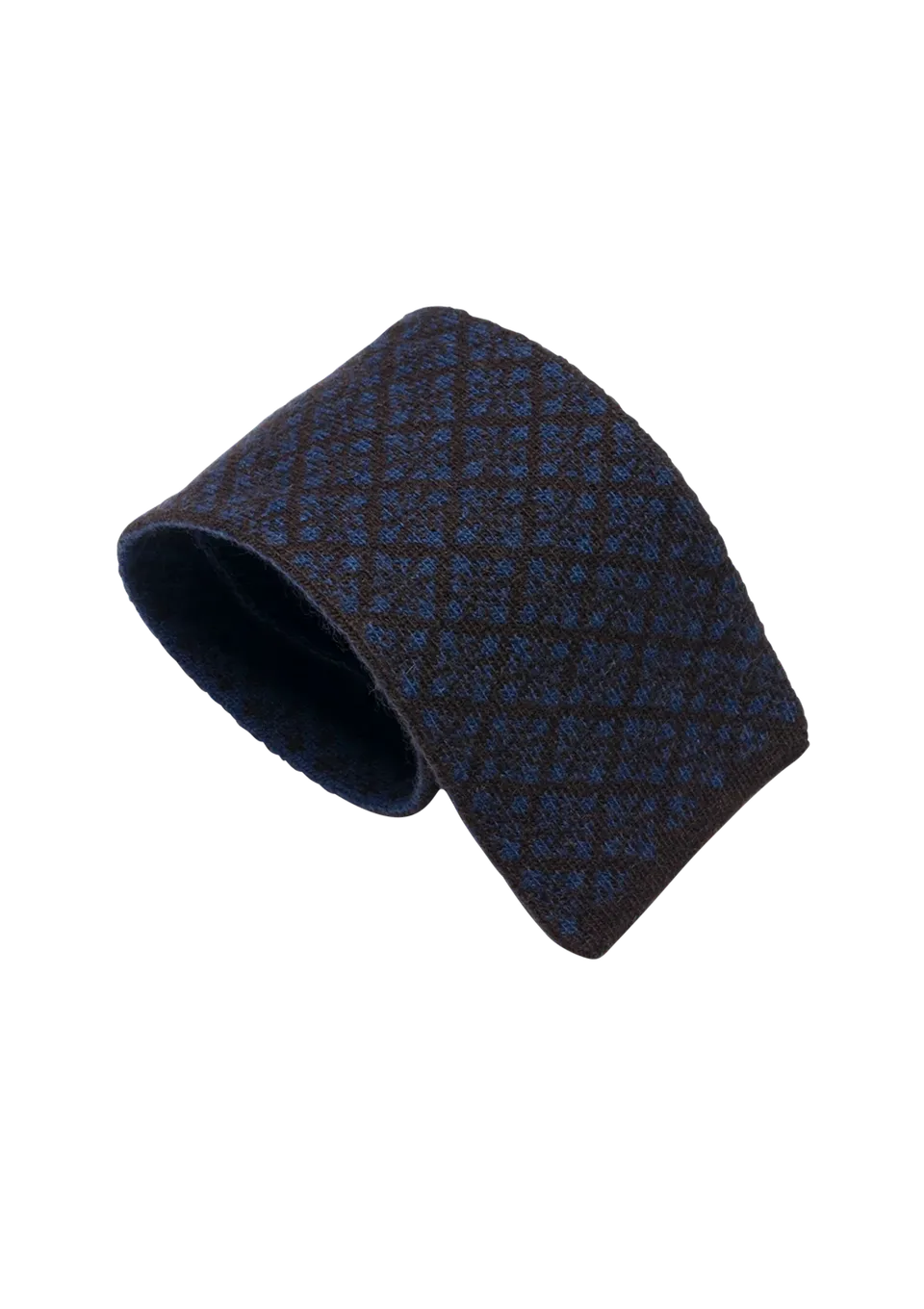 Stefano Bemer Ties Cravatta Lana Marrone Blu 8 cm
