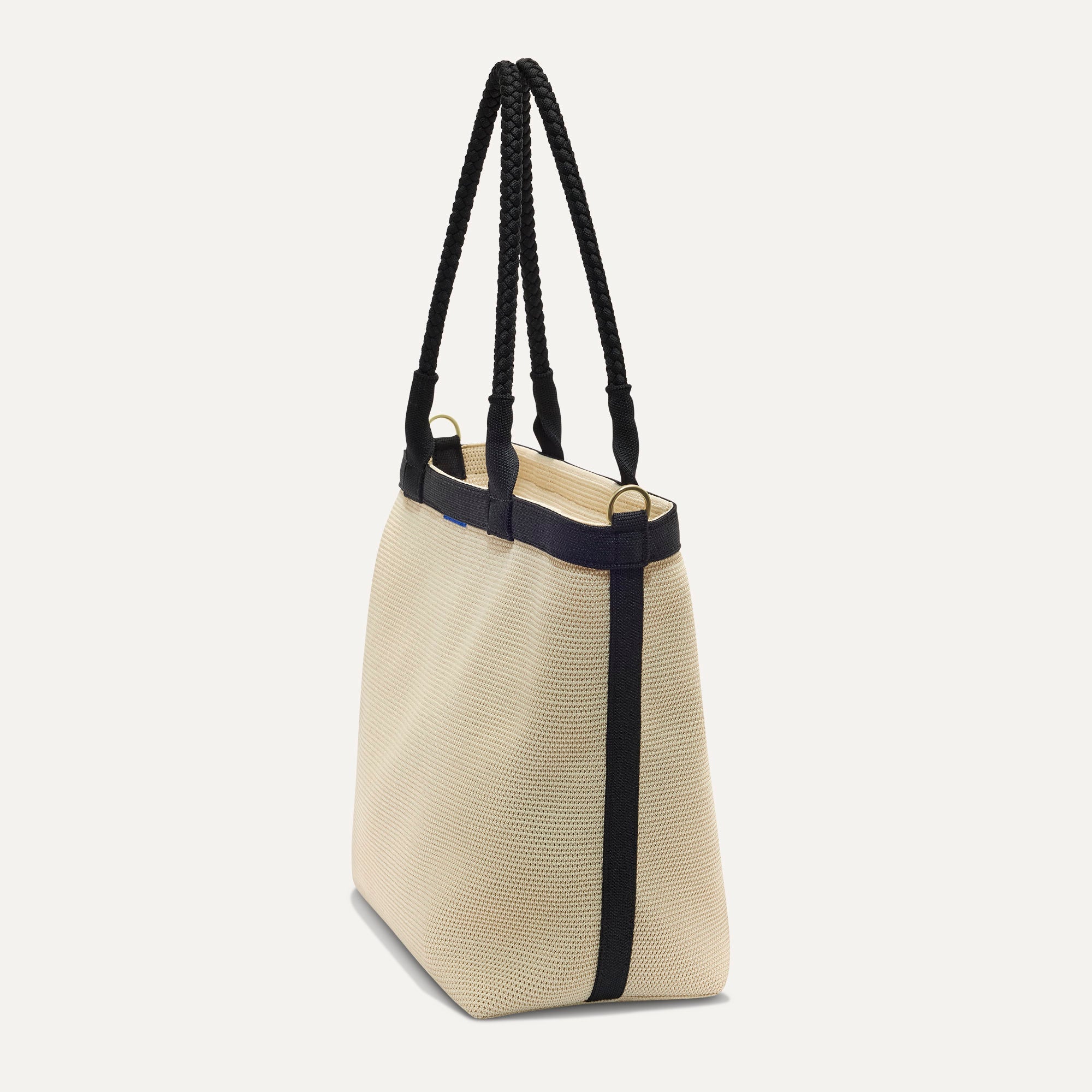 Rothy's Tote Bags The Lightweight Zip Tote borsa Black White Raffia
