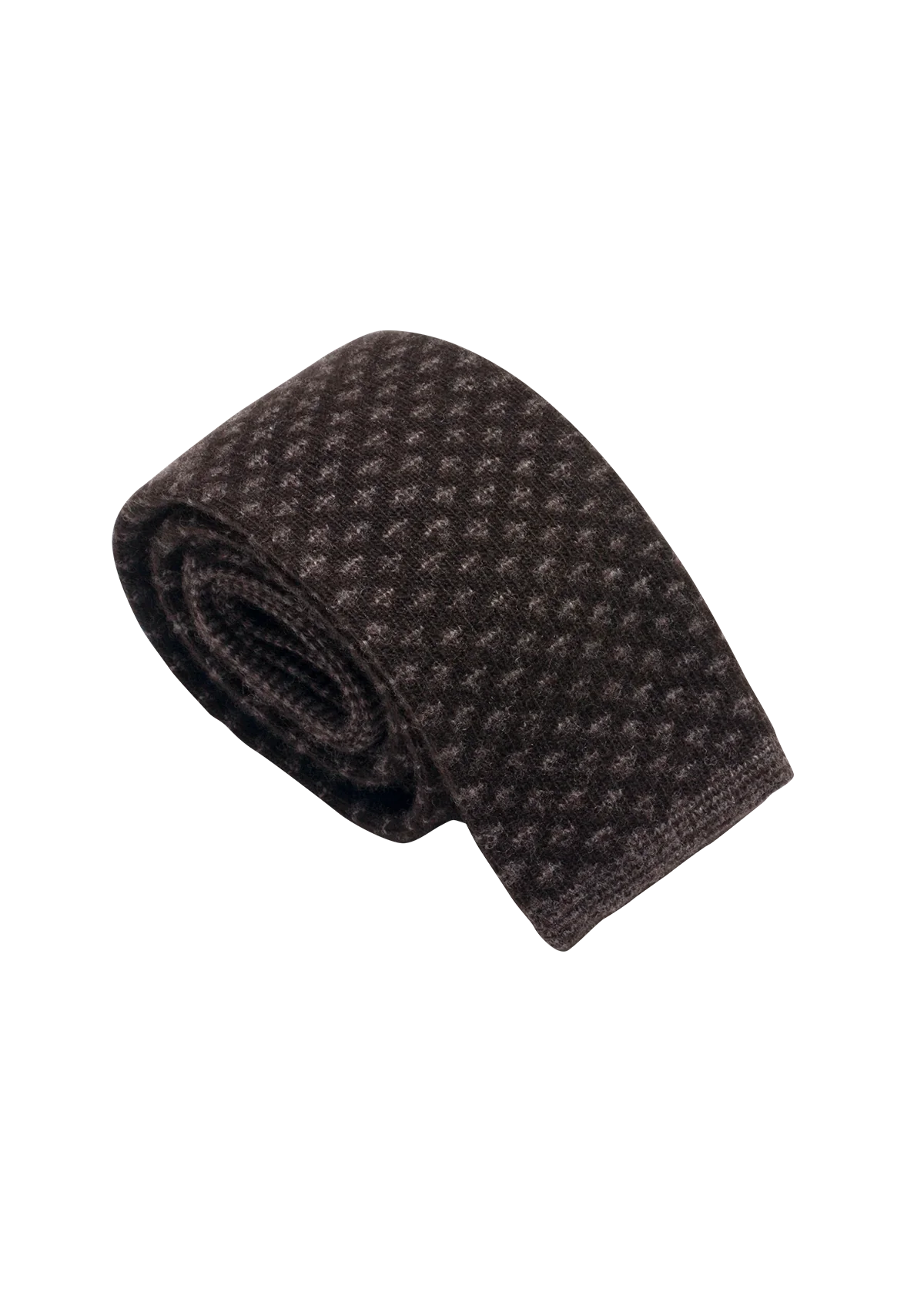 Stefano Bemer Ties cravatta maglia lana marrone beige 8cm