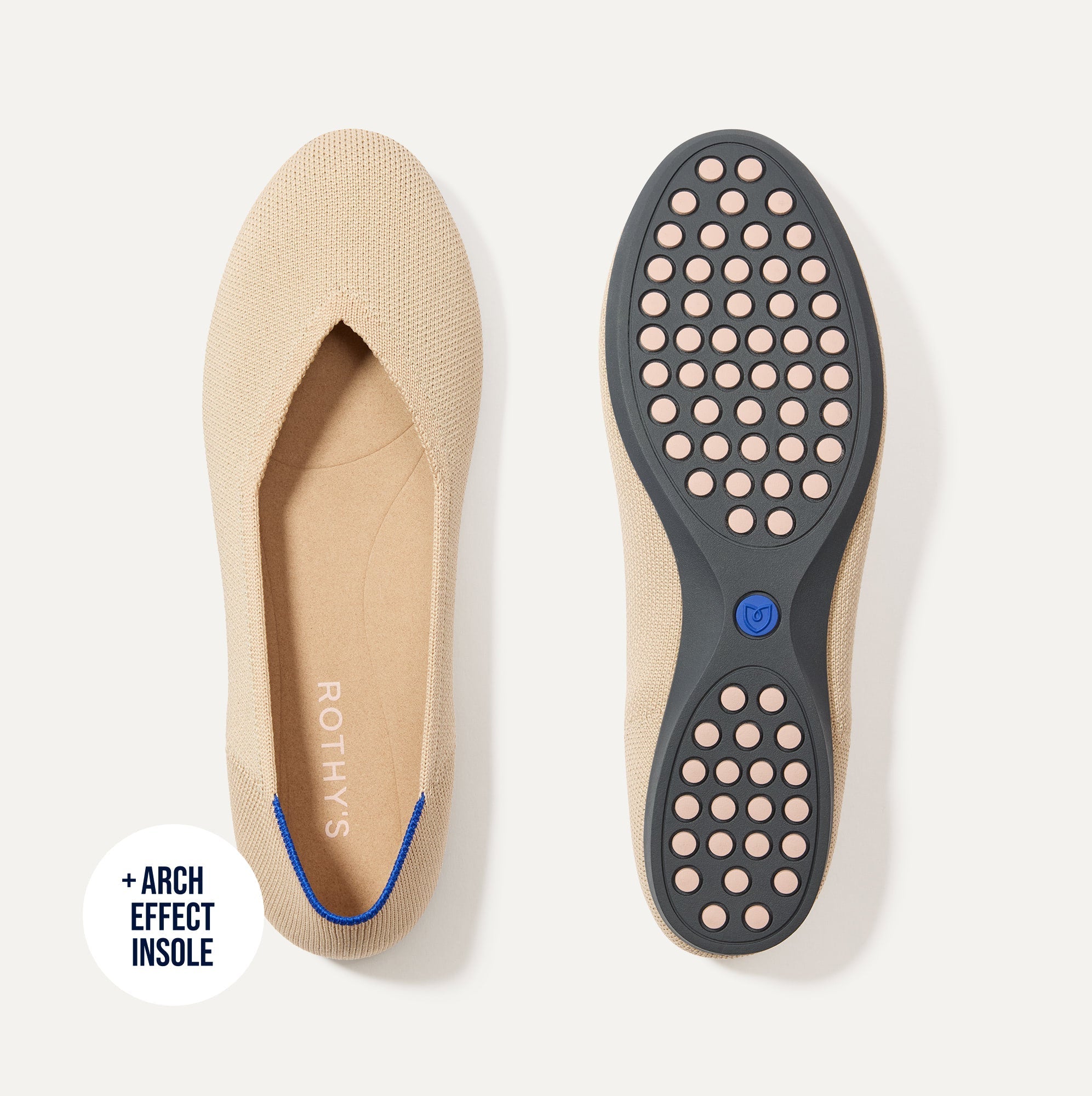Rothy's The Daily Flat ballerine Ecru avorio knit
