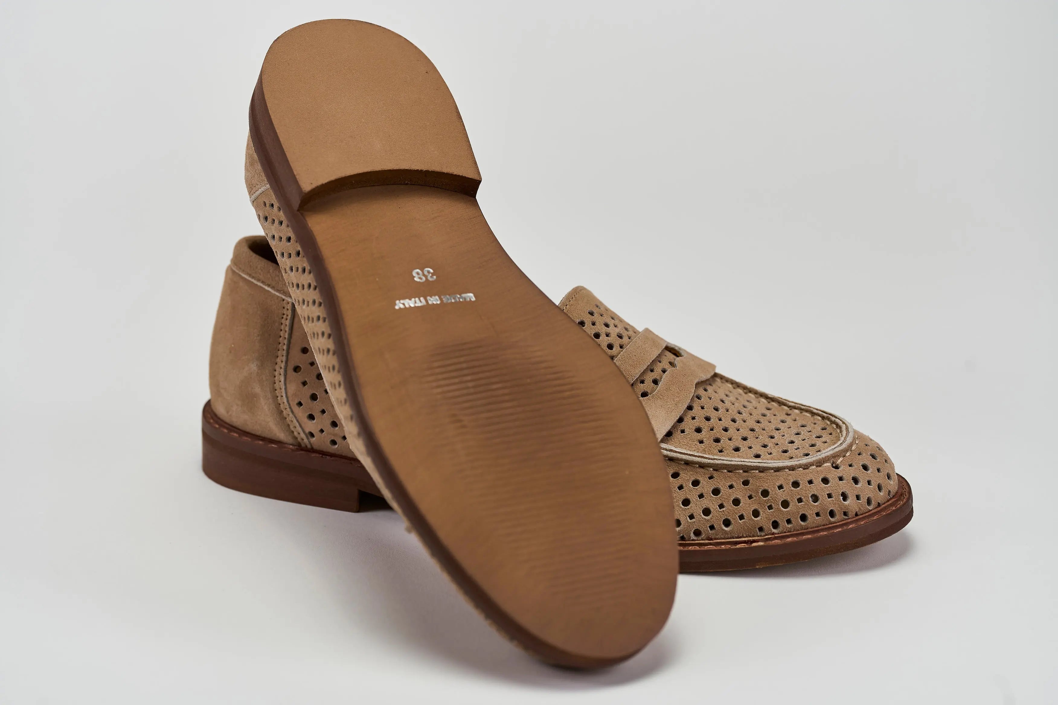Sandro Barbera 327-01 Mocassini Donna Sabbia Traforati