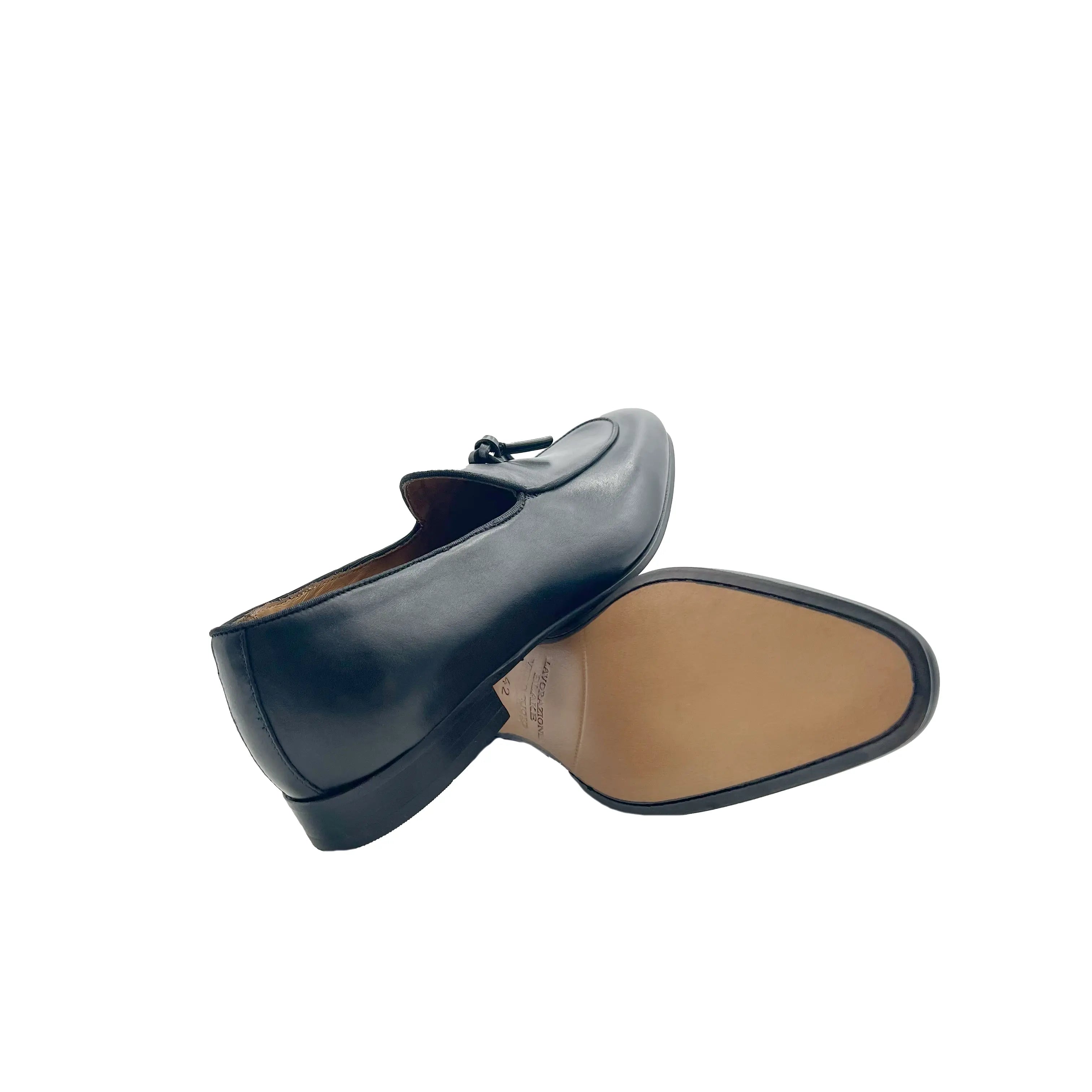 Sandro Barbera 45225 mocassini uomo nero belgian loafer