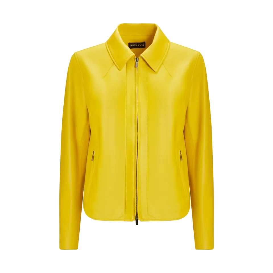 F.lli Rossetti Giacca Pelle Donna Sole Nappa Gialla