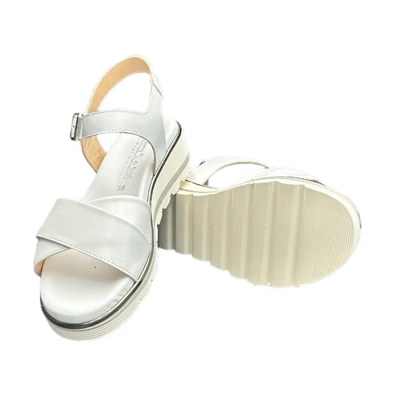 Sandro Barbera & Figli 1091 sandalo donna bianco pelle gomma leggero