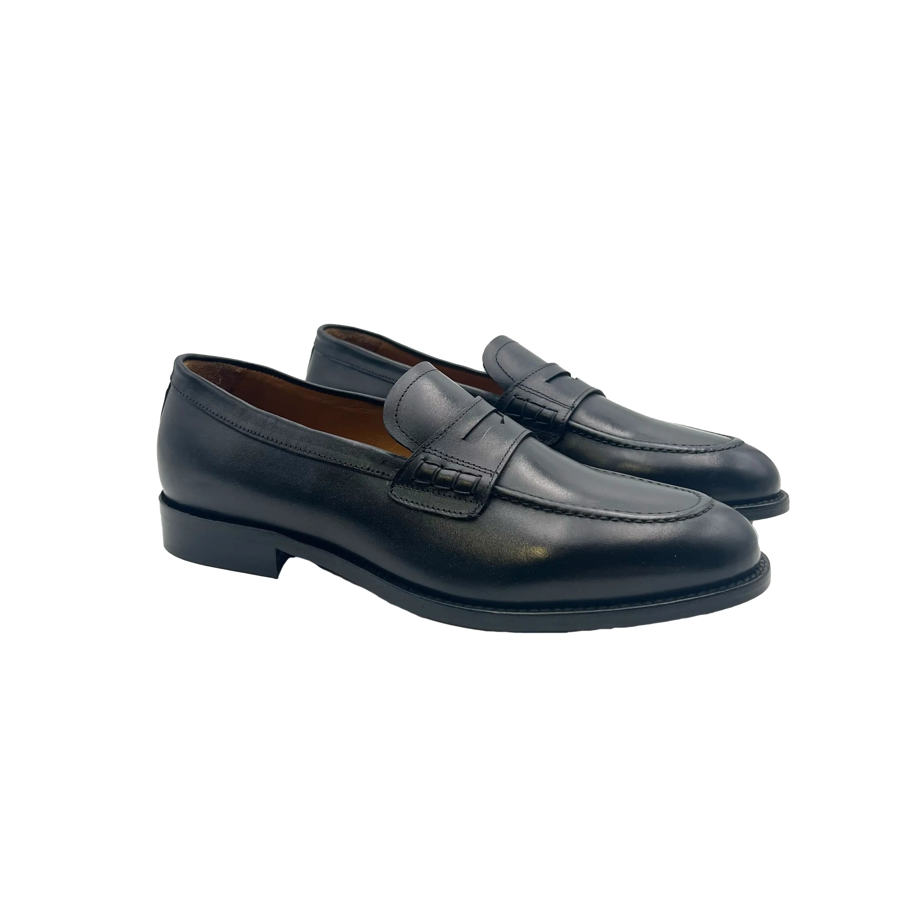 Sandro Barbera Mocassini Penny Loafers 4410 Mocassino Nero Cuoio