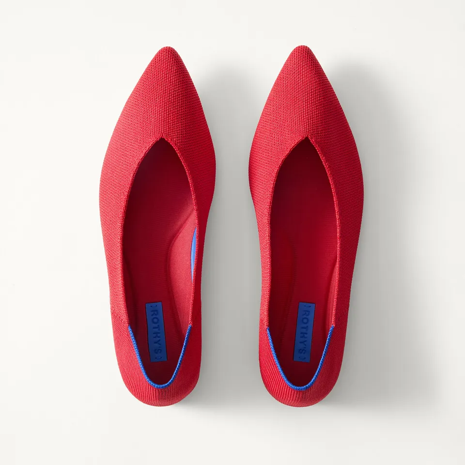Rothy's The Point III ballerine Cherry rosse punta affusolata