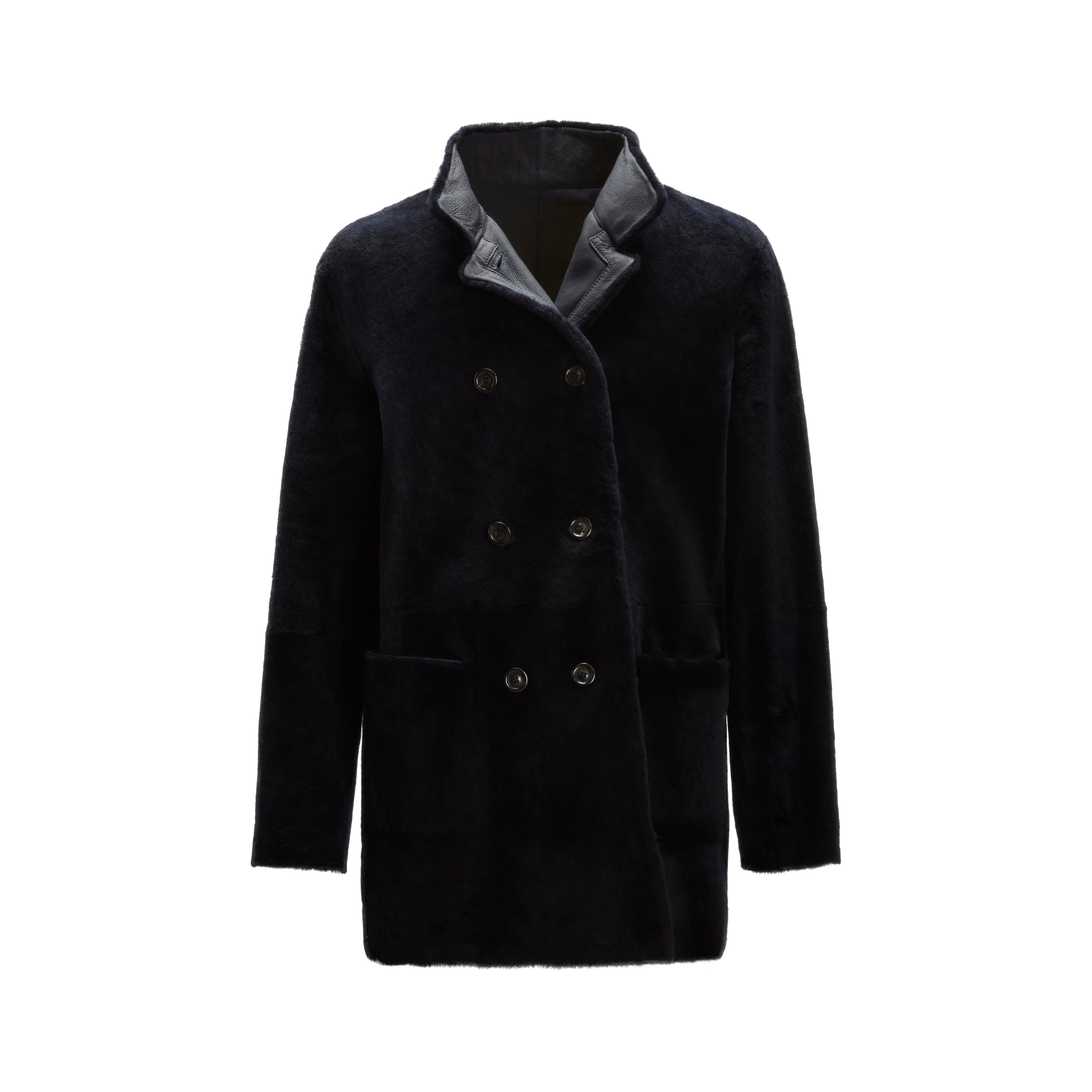 F.lli Rossetti 99810 cappotto uomo shearling blu reversibile