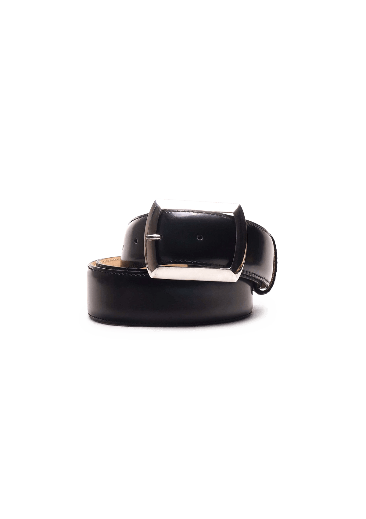 Stefano Bemer Belts Cintura Pelle Nera SB01 3,5 cm