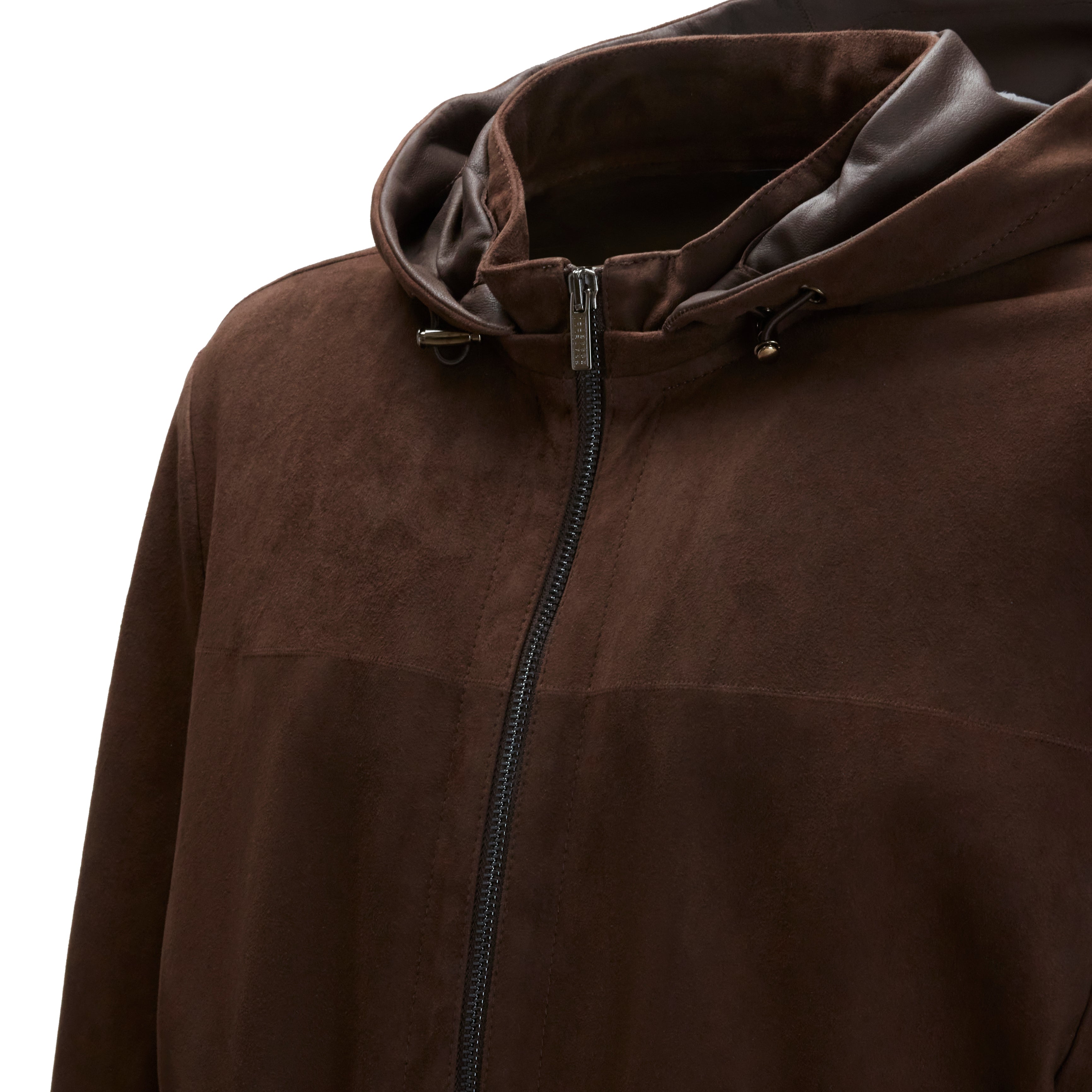 F.lli Rossetti 99792 giubbino uomo marrone suede cappuccio