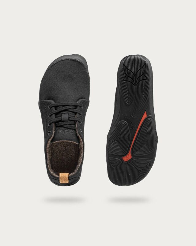 Wildling Shoes Risaik black scarpe basse nere lana calde