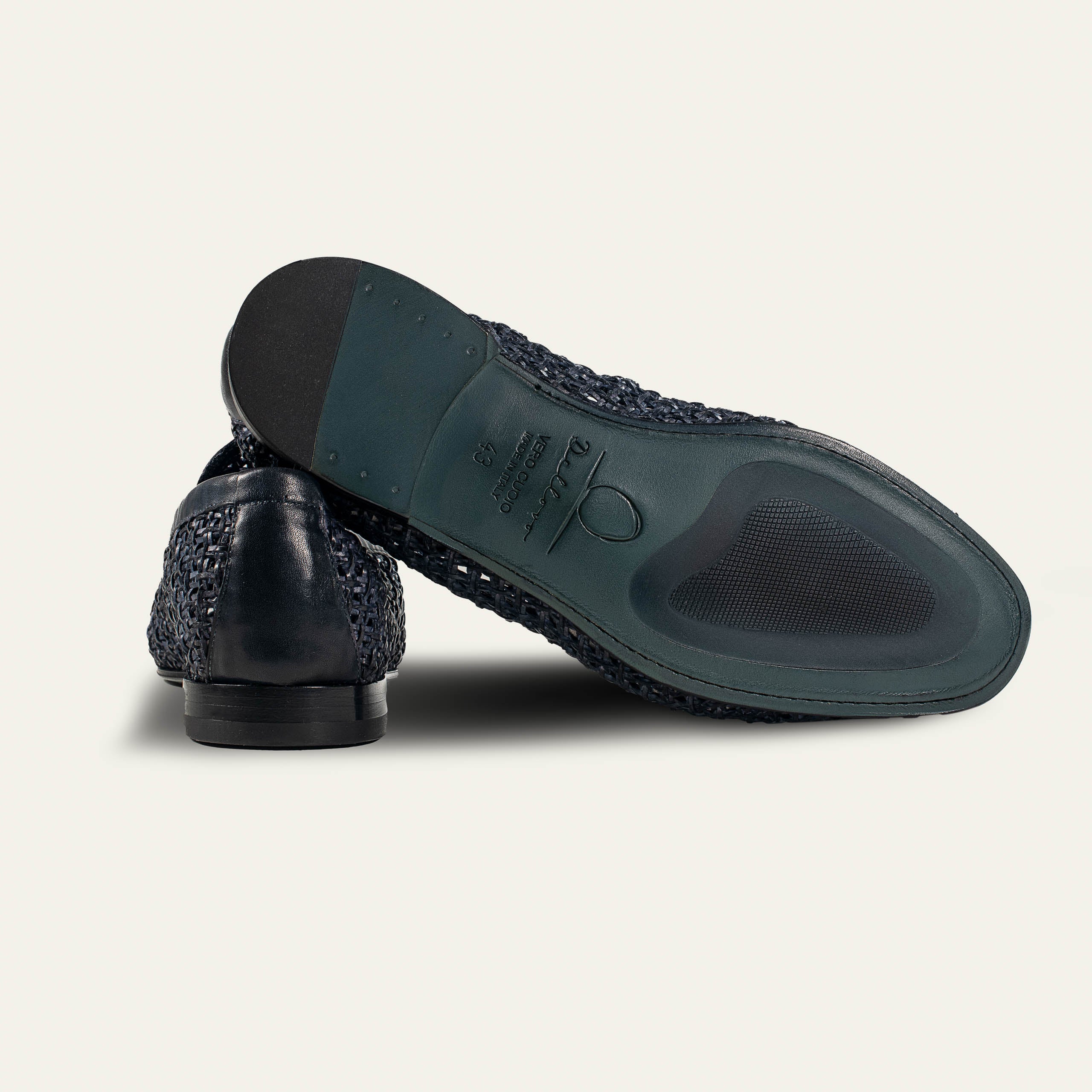 Dellovo Licosa oxford loafer stuoia intrecciata taupe