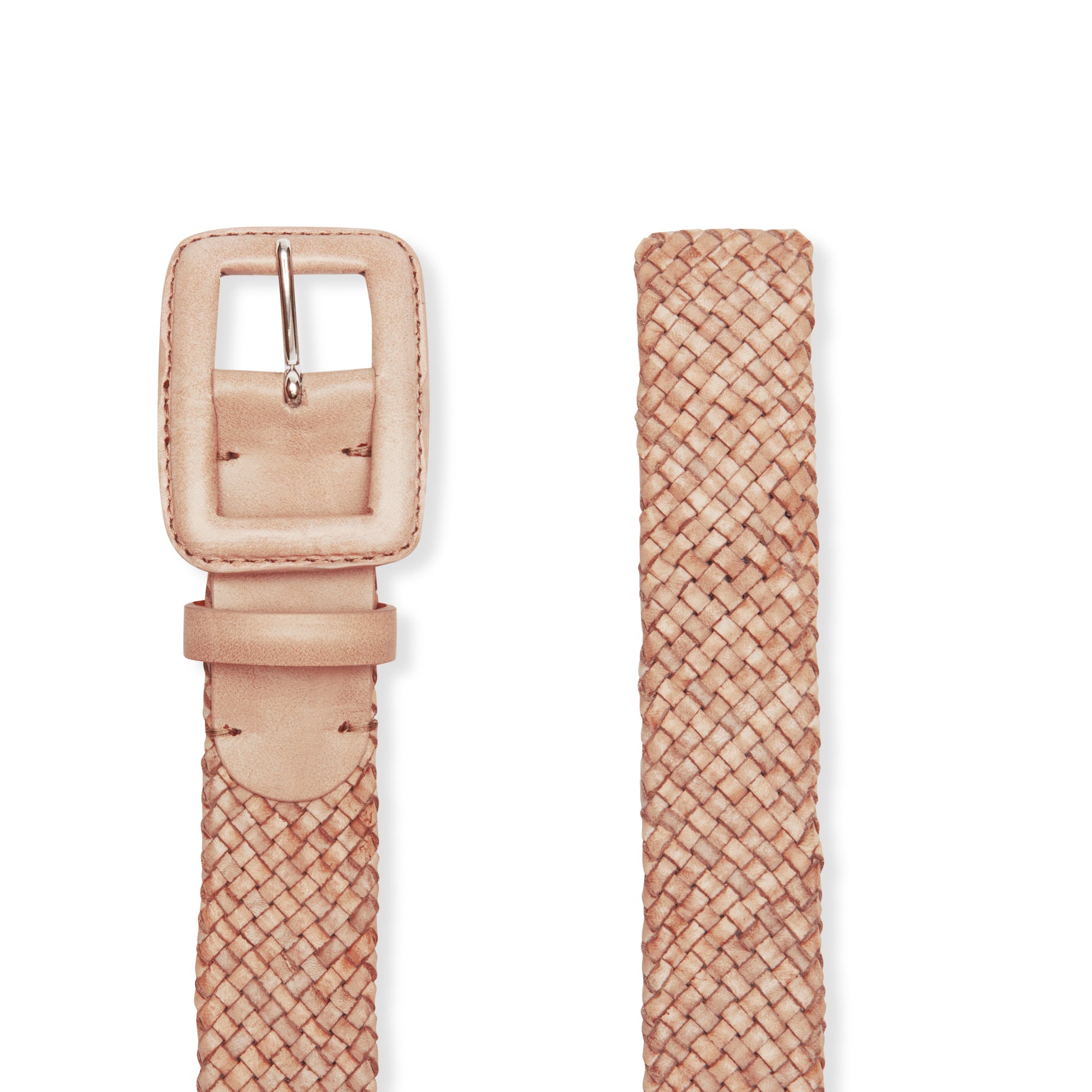 F.lli Rossetti cintura donna pelle intrecciata cipria 3 cm