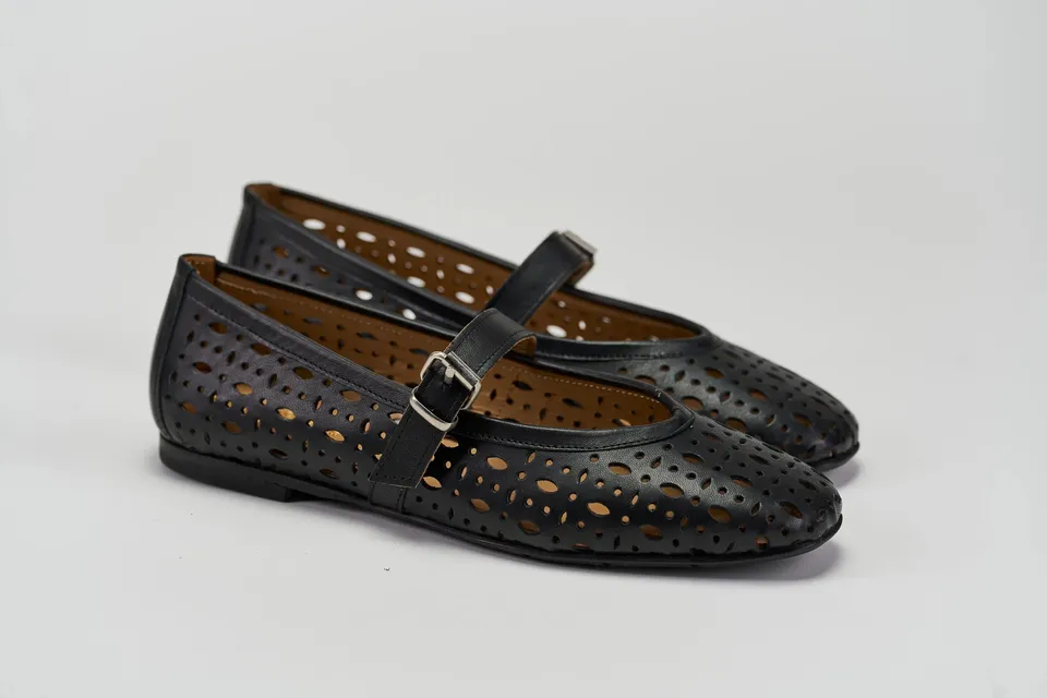 Sandro Barbera & Figli Ambra 12 Mary Jane donna pelle nero traforato