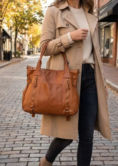 Sandro Barbera BASS52 Borsa Spalla Pelle Cuoio Grande