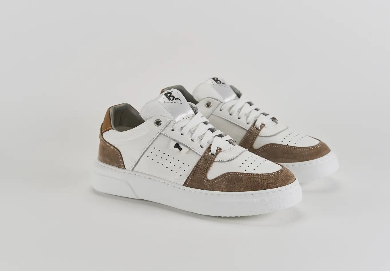 Sandro Barbera B68 Materia sneaker pelle bianco-marrone