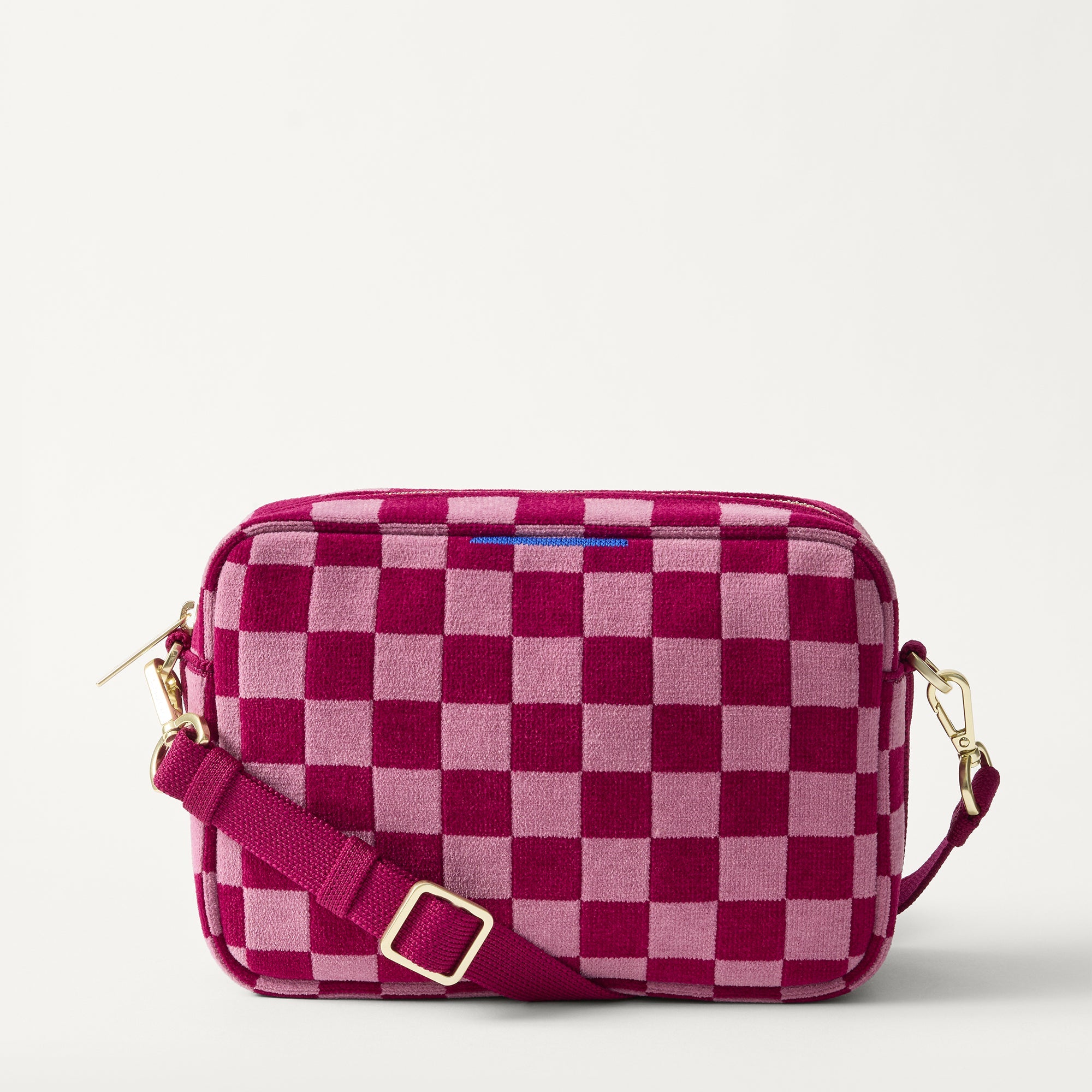 Rothy's The Crossbody Camera Bag borsa tracolla ReVelvet Orchid quadri