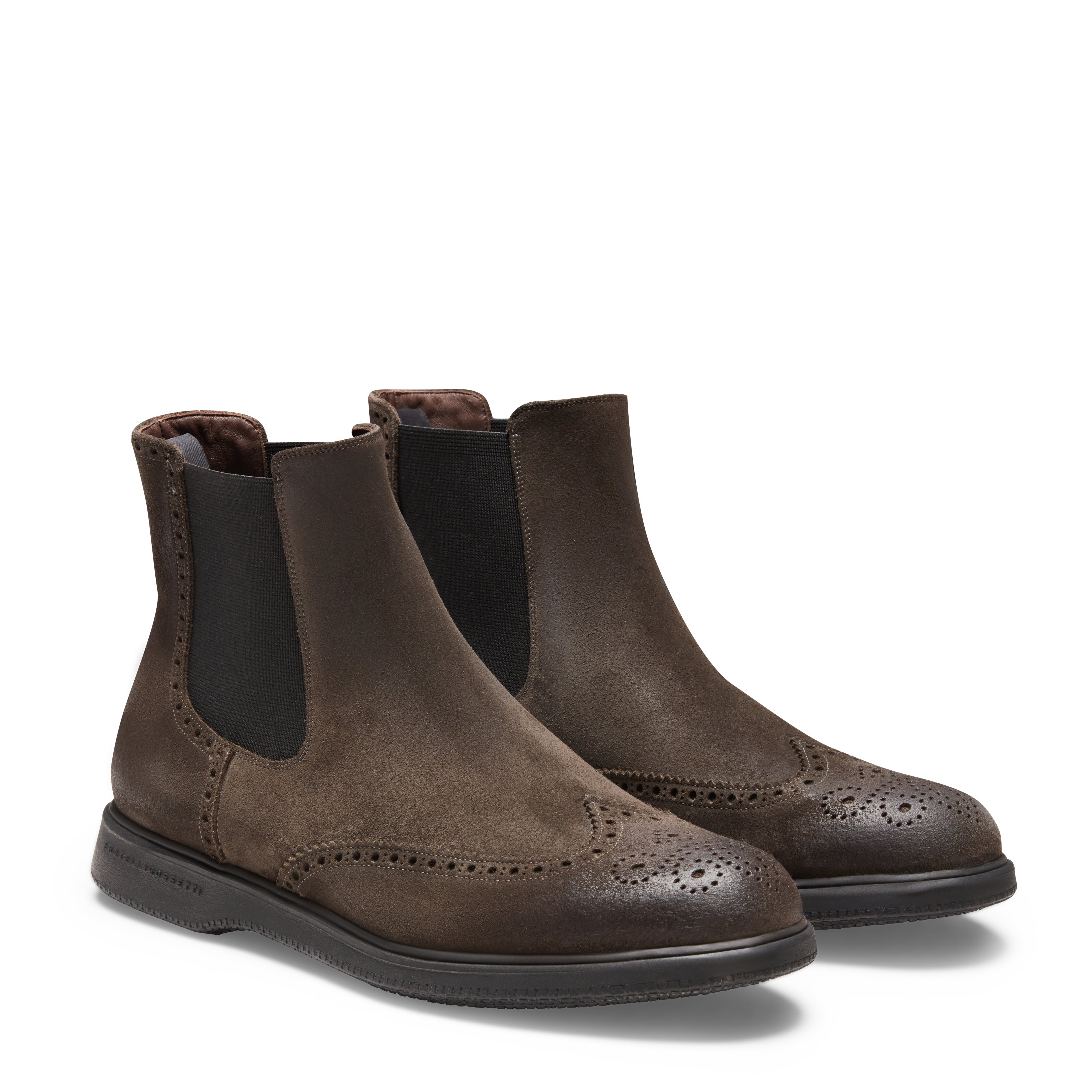 F.lli Rossetti 47509 Chelsea boot brogue suede antracite