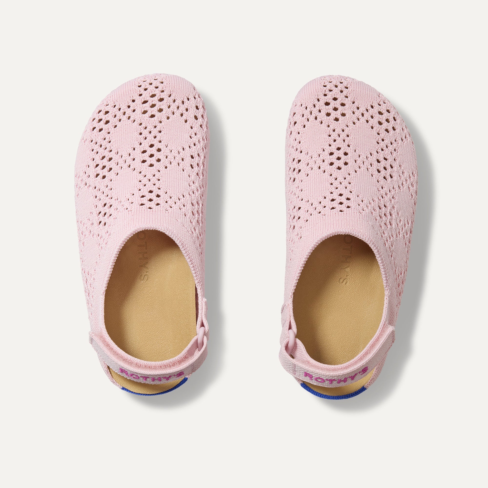 Rothy's The Kids Clog zoccoli bimba rosa crochet traforati