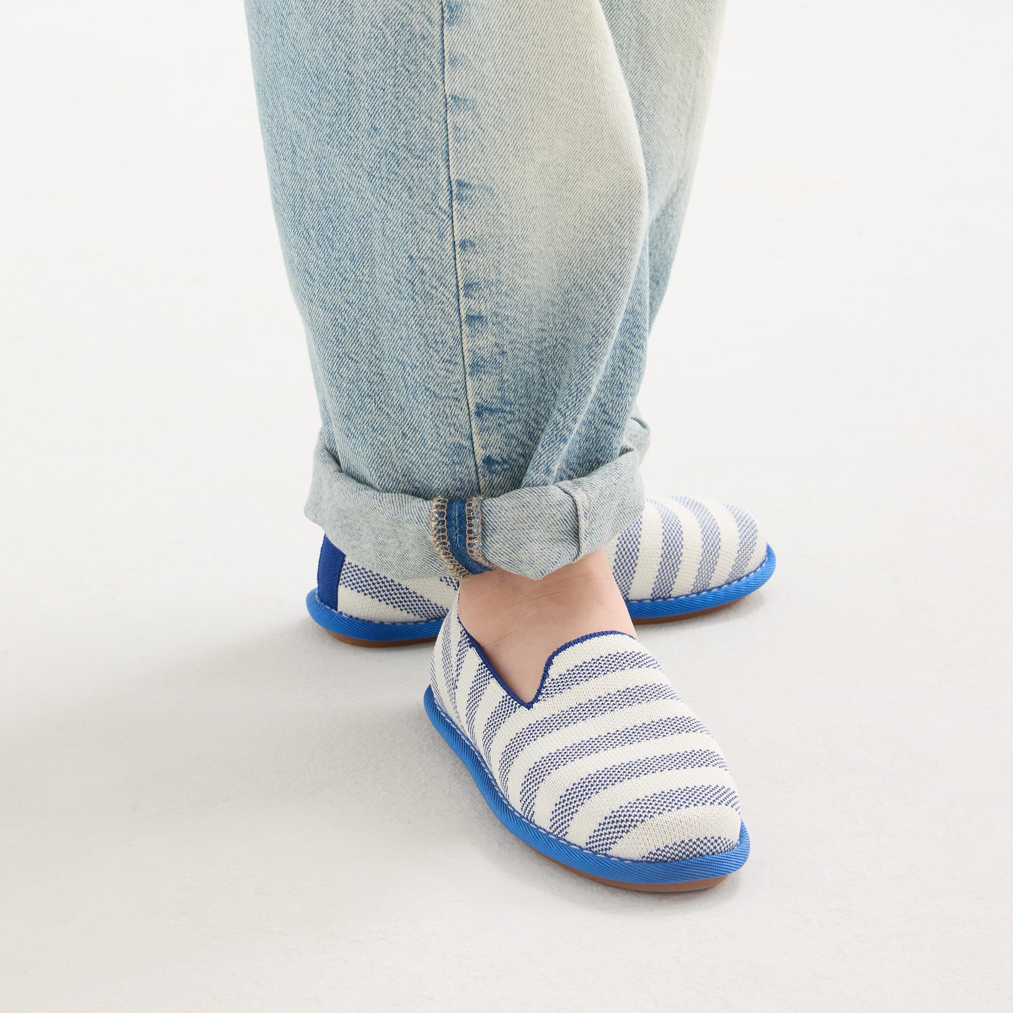 Rothy's Mini Loafer mocassini bambino harbor stripe blu