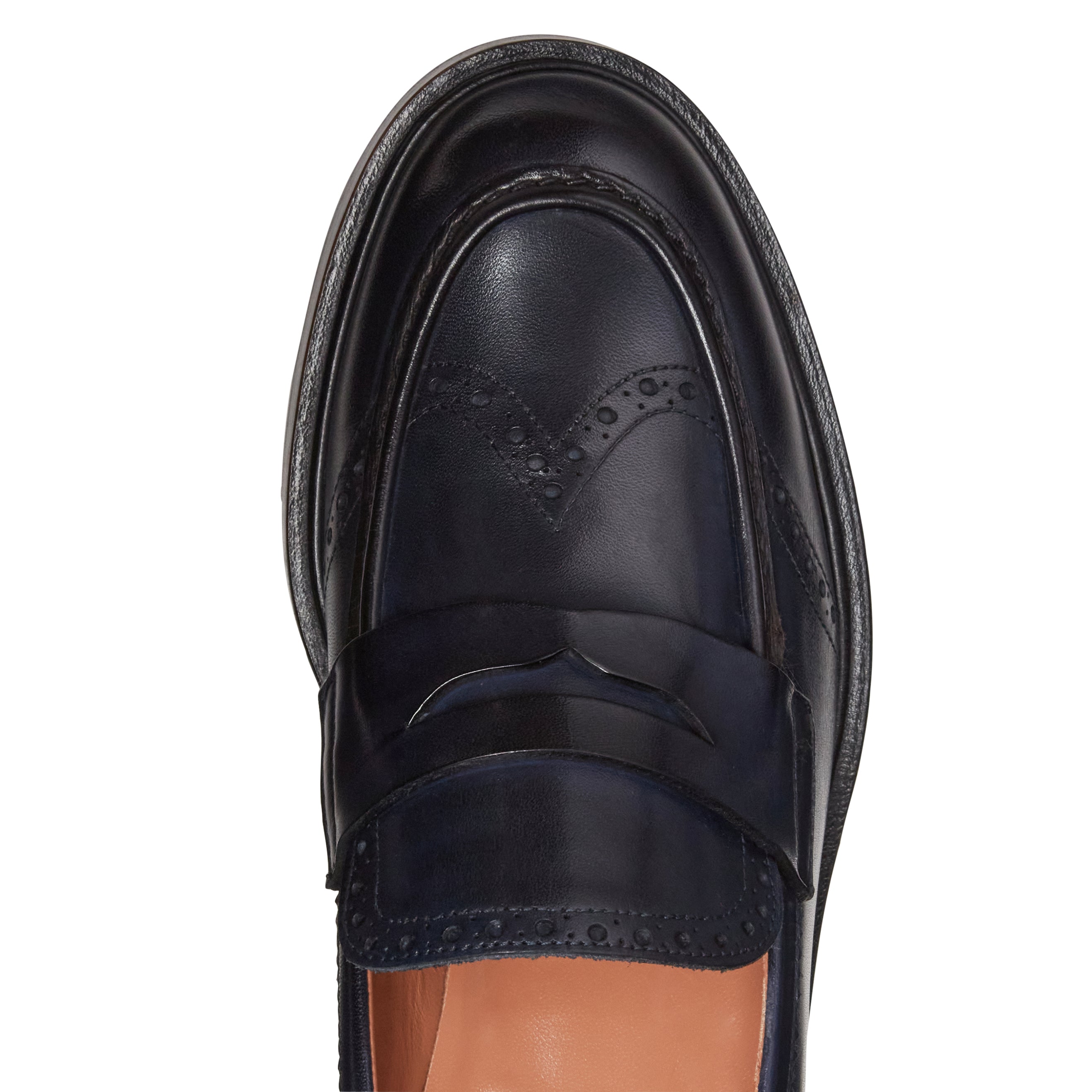 F.lli Rossetti mocassino donna navy pelle bicolore suola cuoio
