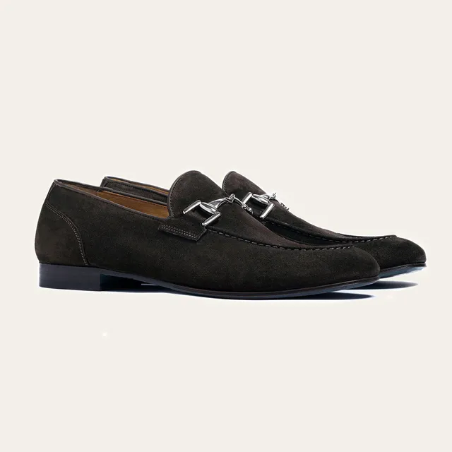Dellovo Baia mocassino camoscio cachemire-mokka cuoio