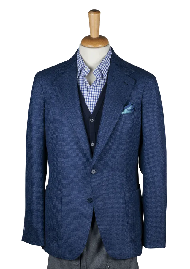Stefano Bemer Blazers giacca cashmere azzurra destrutturata 50