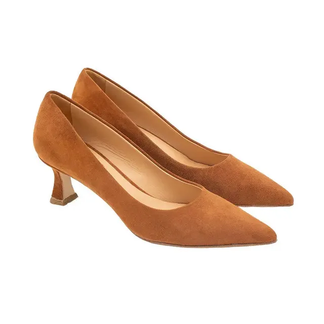 Sandro Barbera 1473 Camoscio Cuir décolleté marrone tacco 5