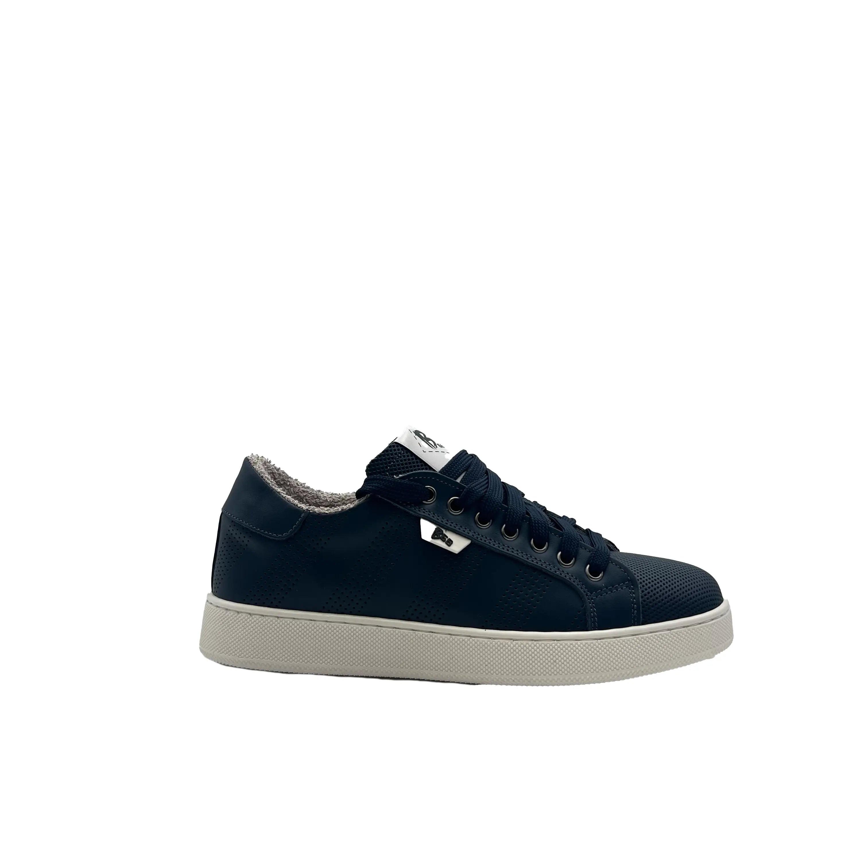 Sandro Barbera HEVO2 Sneakers Uomo Blu pelle microforata
