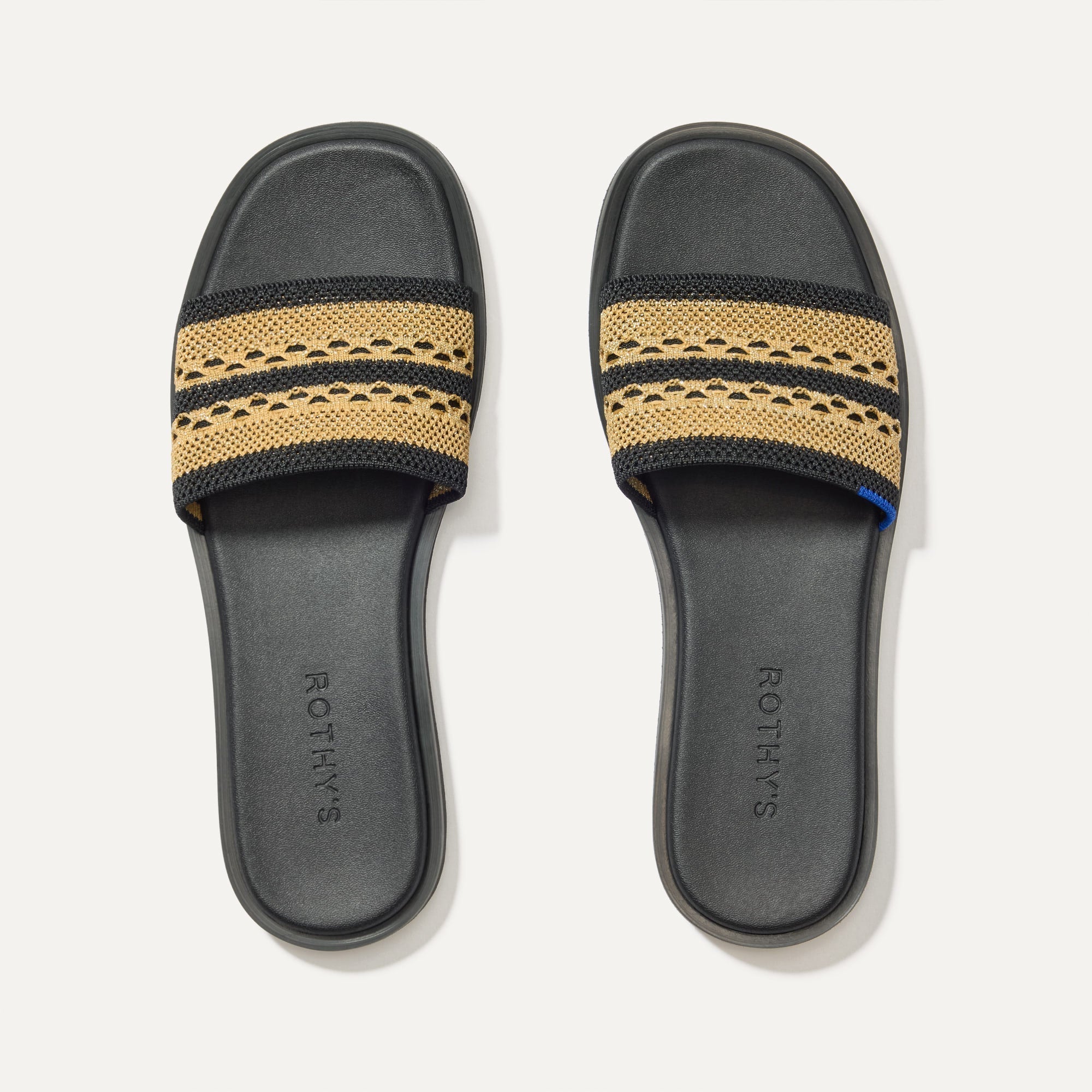 Rothy's The Slide Sandal sandali Black Crochet intrecciati