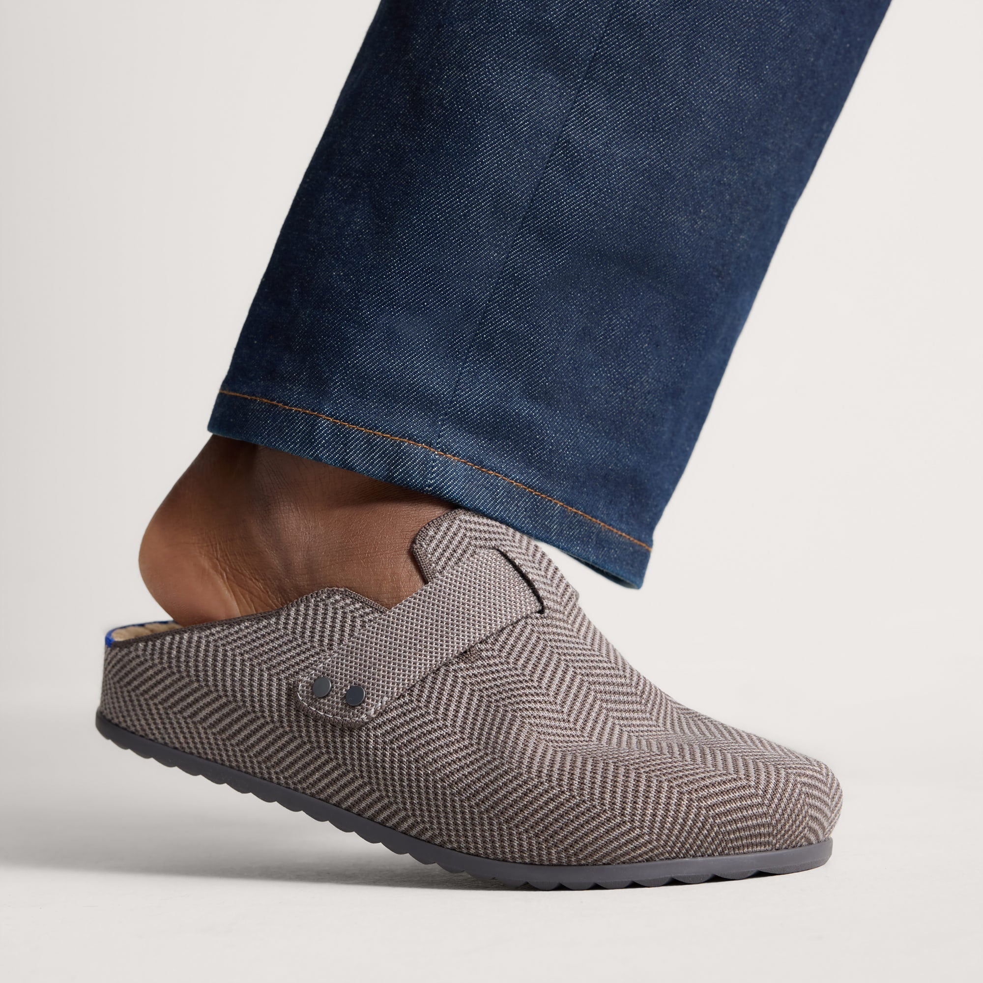 Rothy's Teddy Clog zoccoli uomo Ash Herringbone 9 lana