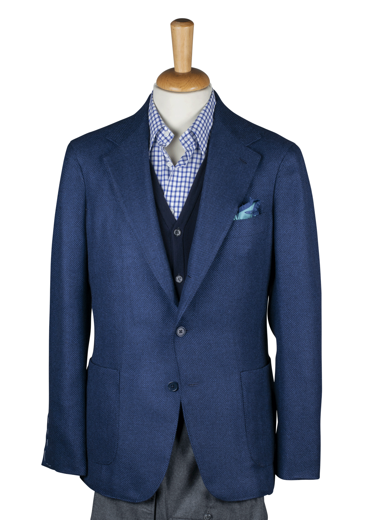 Stefano Bemer Blazers giacca cashmere azzurra destrutturata 50