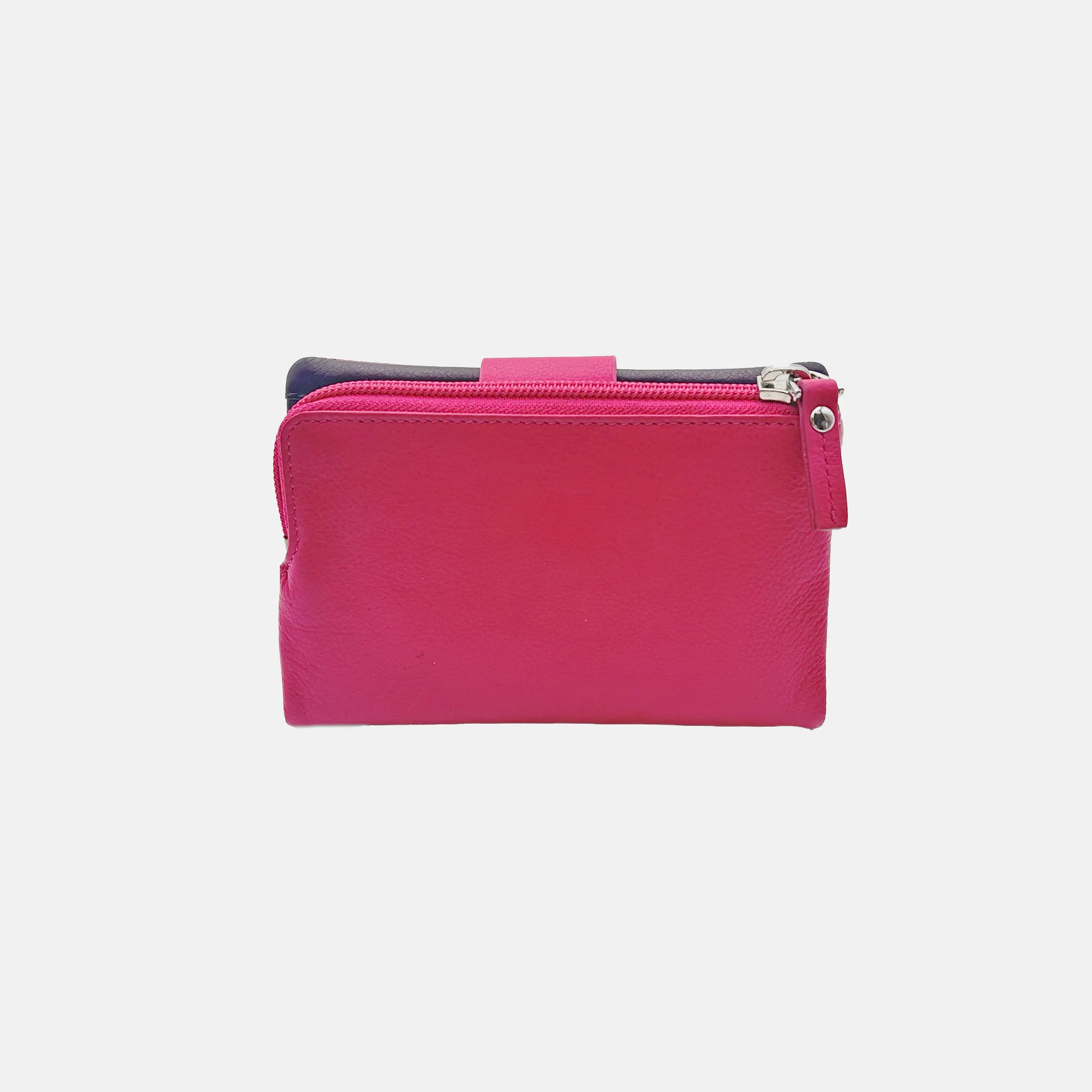 Sandro Barbera 6046 Portafoglio Donna Fucsia Blu Pelle