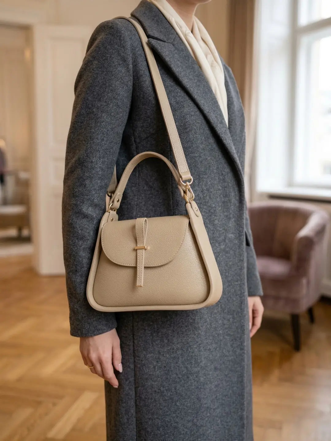 Sandro Barbera BAEN 35838 borsa mano pelle taupe tracolla