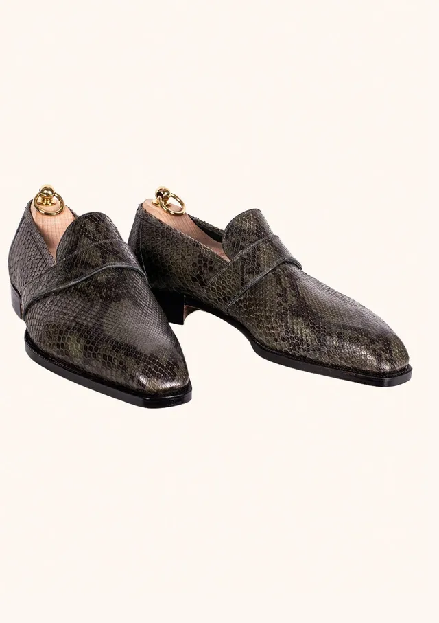 Stefano Bemer Loafers T1231 mocassini pitone verde