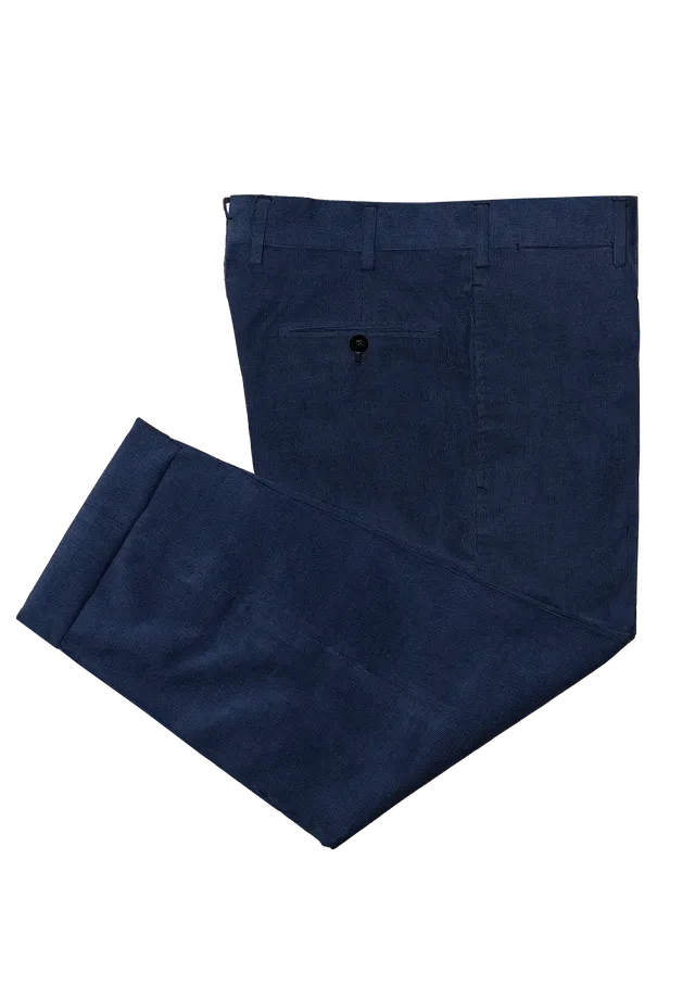 Stefano Bemer Trousers SV3029 Pantaloni Velluto Blu Cotone