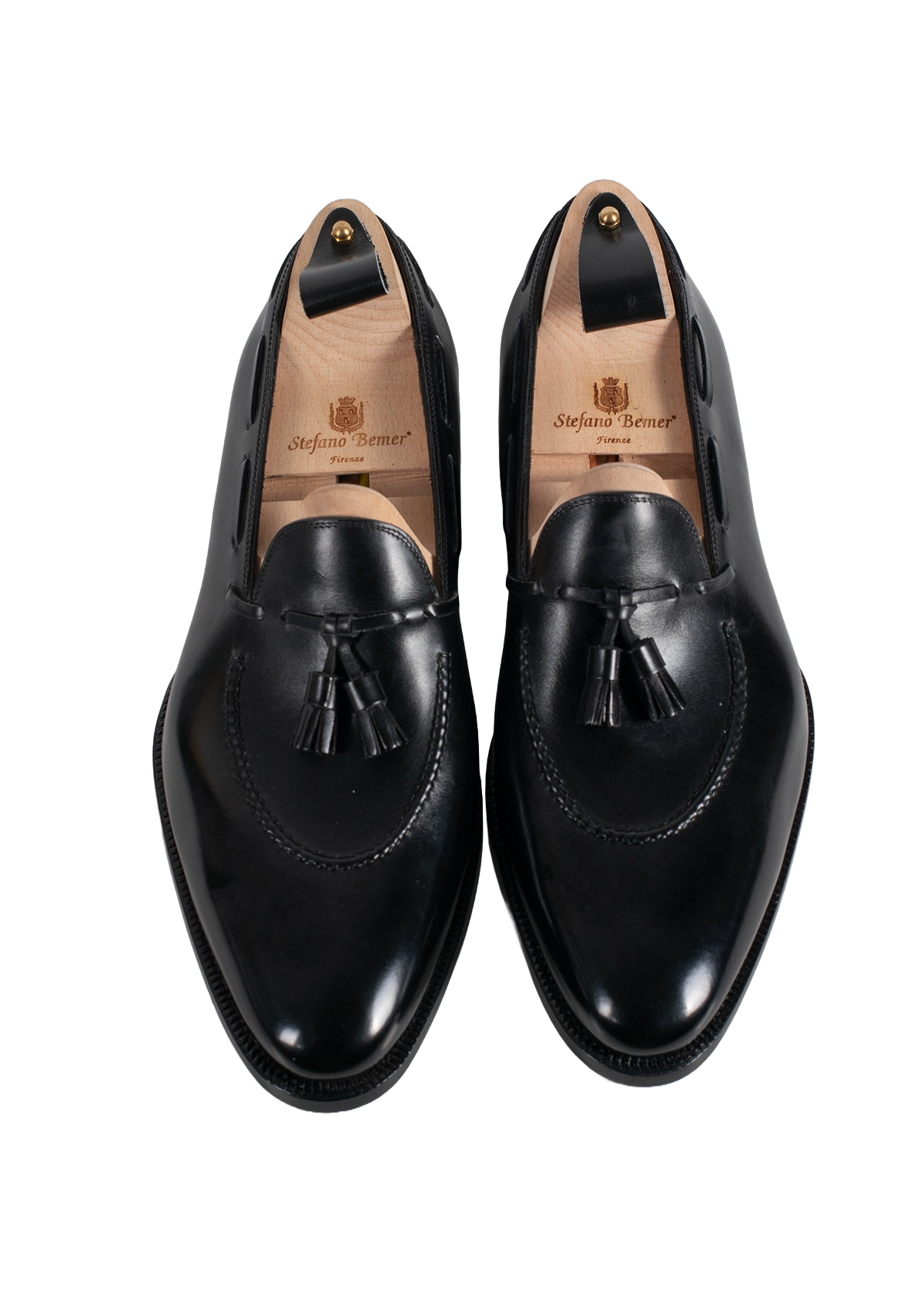 Stefano Bemer C1327 mocassini nappe box calf neri taglia 43