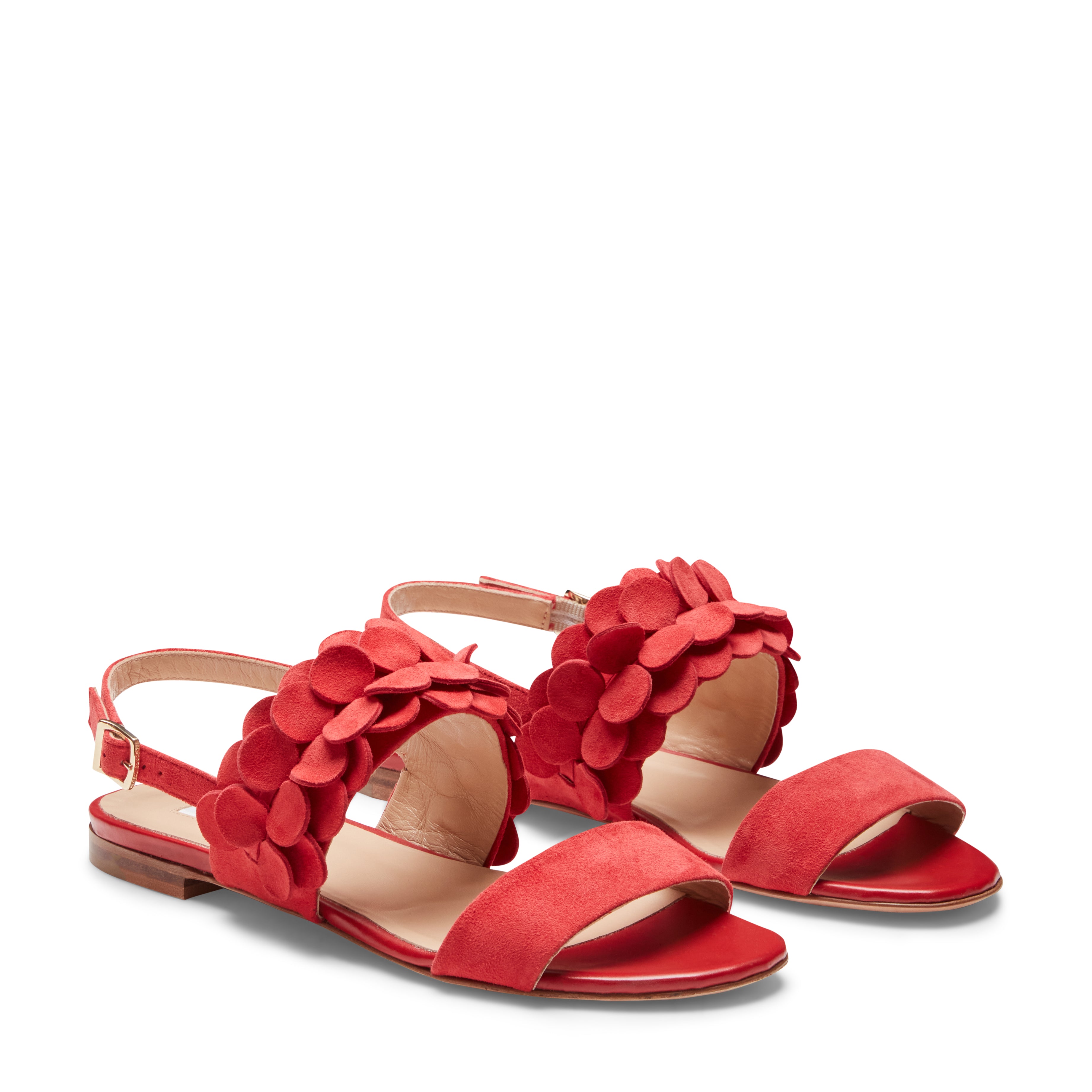 F.lli Rossetti Sandalo Donna Suede Rosso Flat 68259
