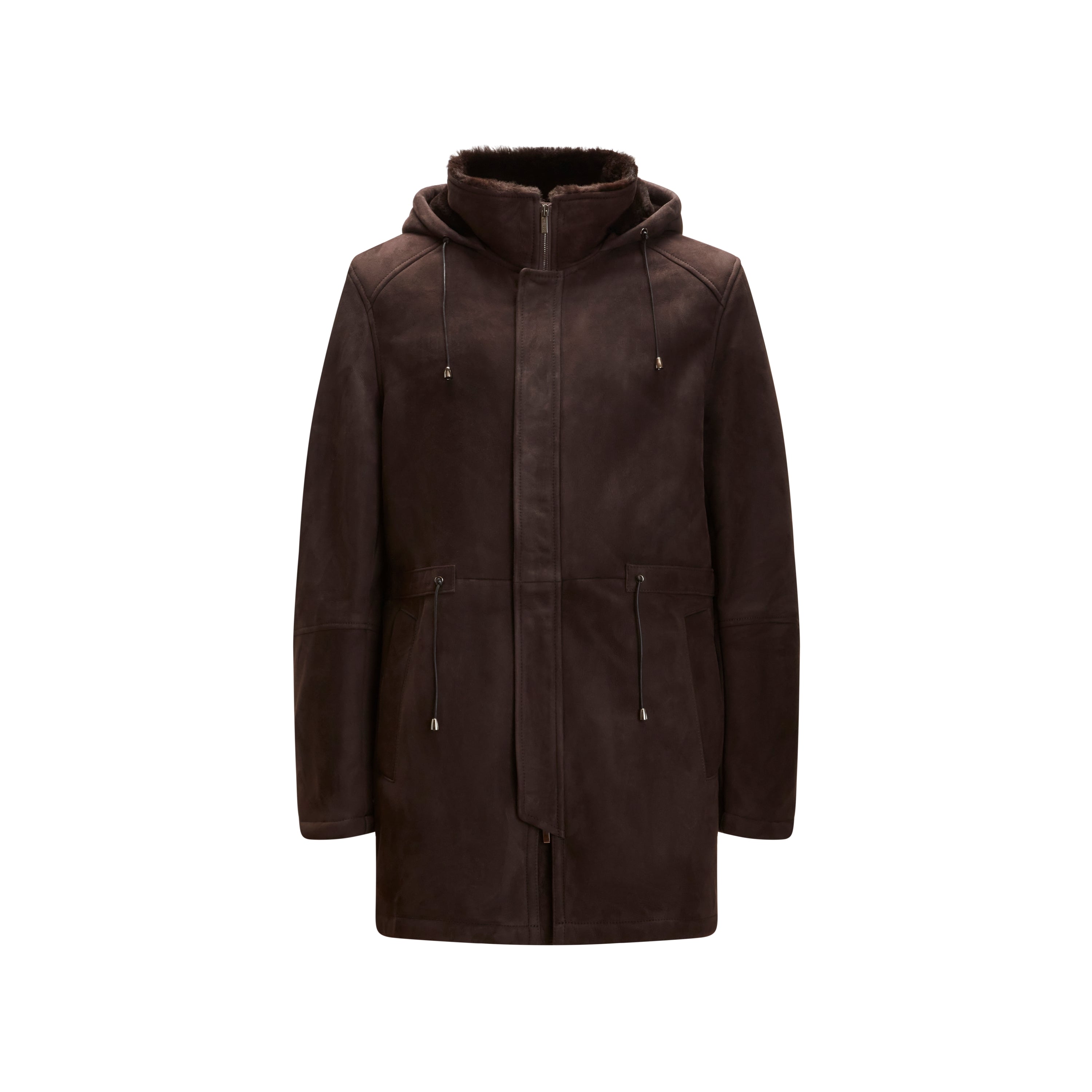 F.lli Rossetti 99806 Cappotto Uomo Moro Shearling Cappuccio