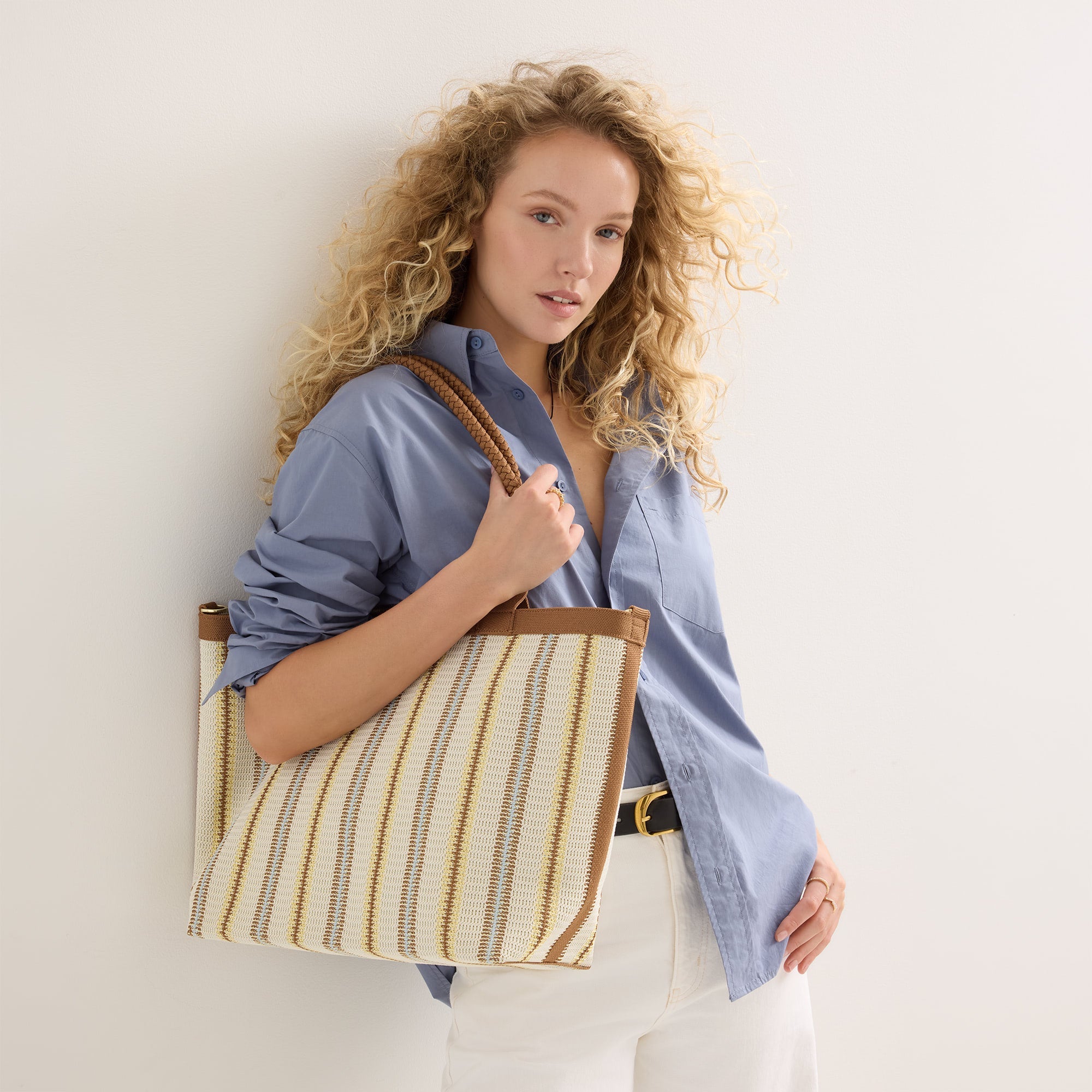 Rothy's Tote Bags The Lightweight Zip Tote borsa Sunbeam Stripe