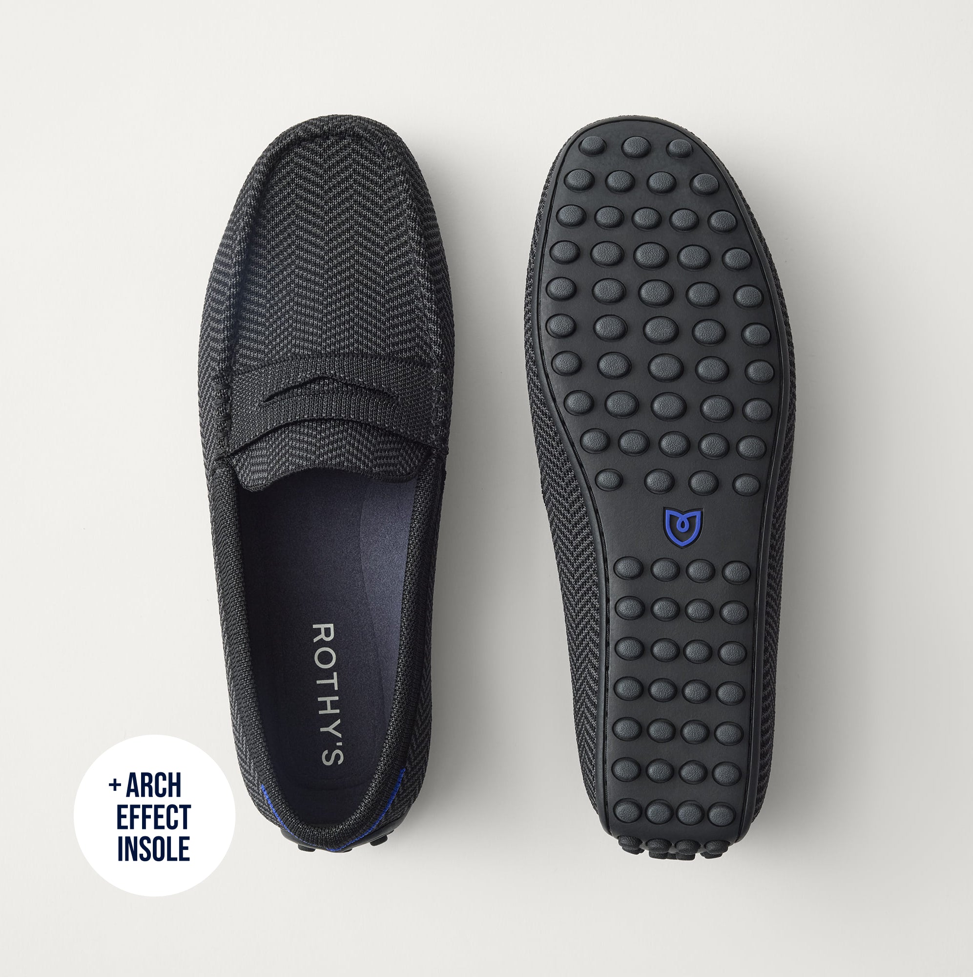Rothy's The Men's Driver mocassino Carbon Herringbone knit