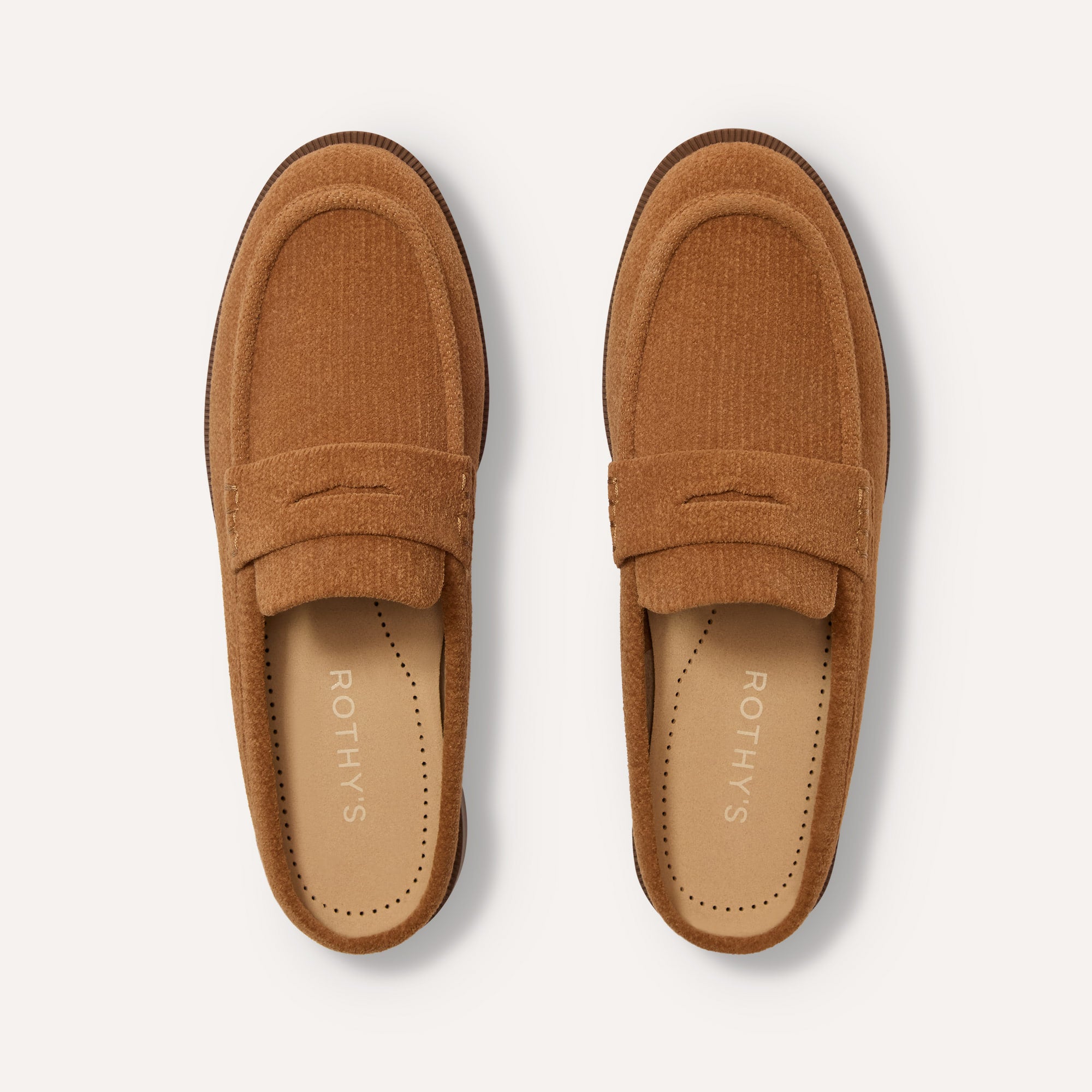 Rothy's The Penny Loafer Mule mocassini Caramel velluto