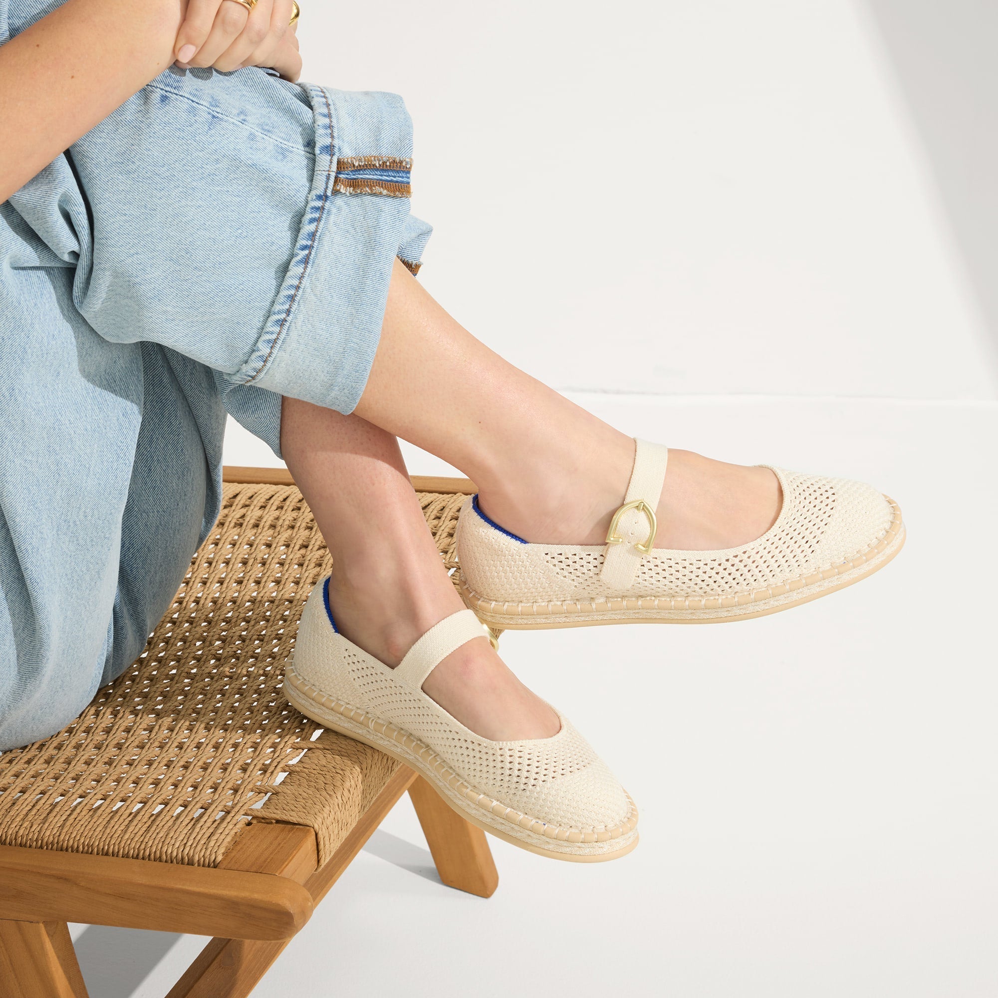 Rothy's Espadrille Mary Jane ballerine Jasmine avorio
