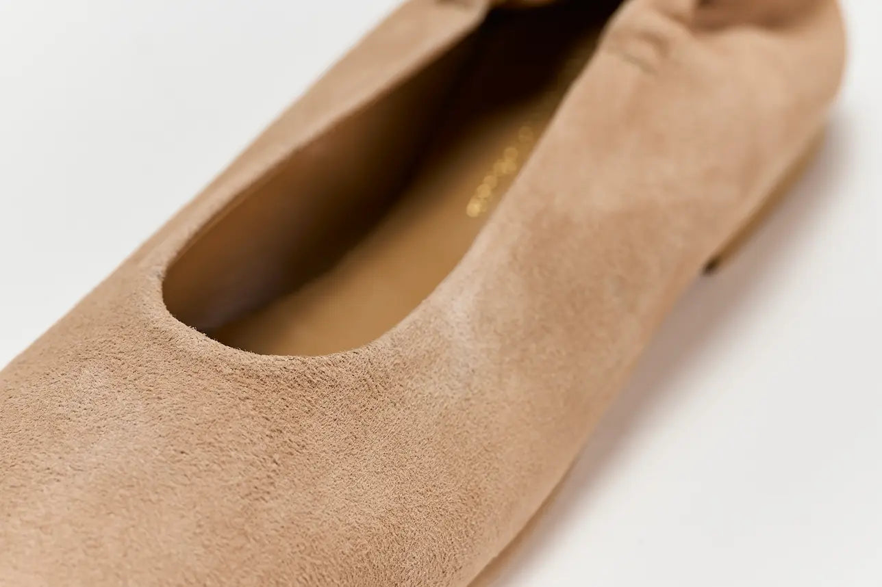 Sandro Barbera Brunella Sabbia ballerine taupe scamosciato