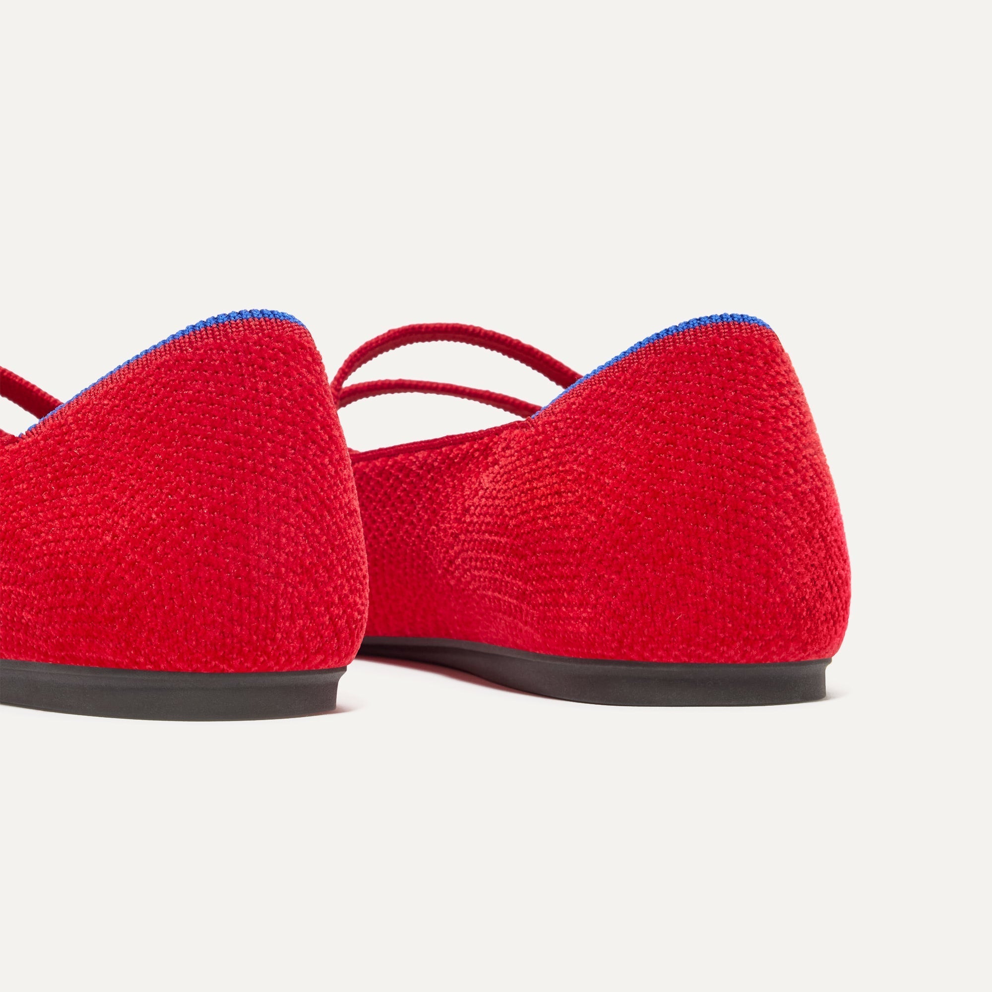 Rothy's The Double Buckle Mary Jane ballerine Red Crisp revelvet