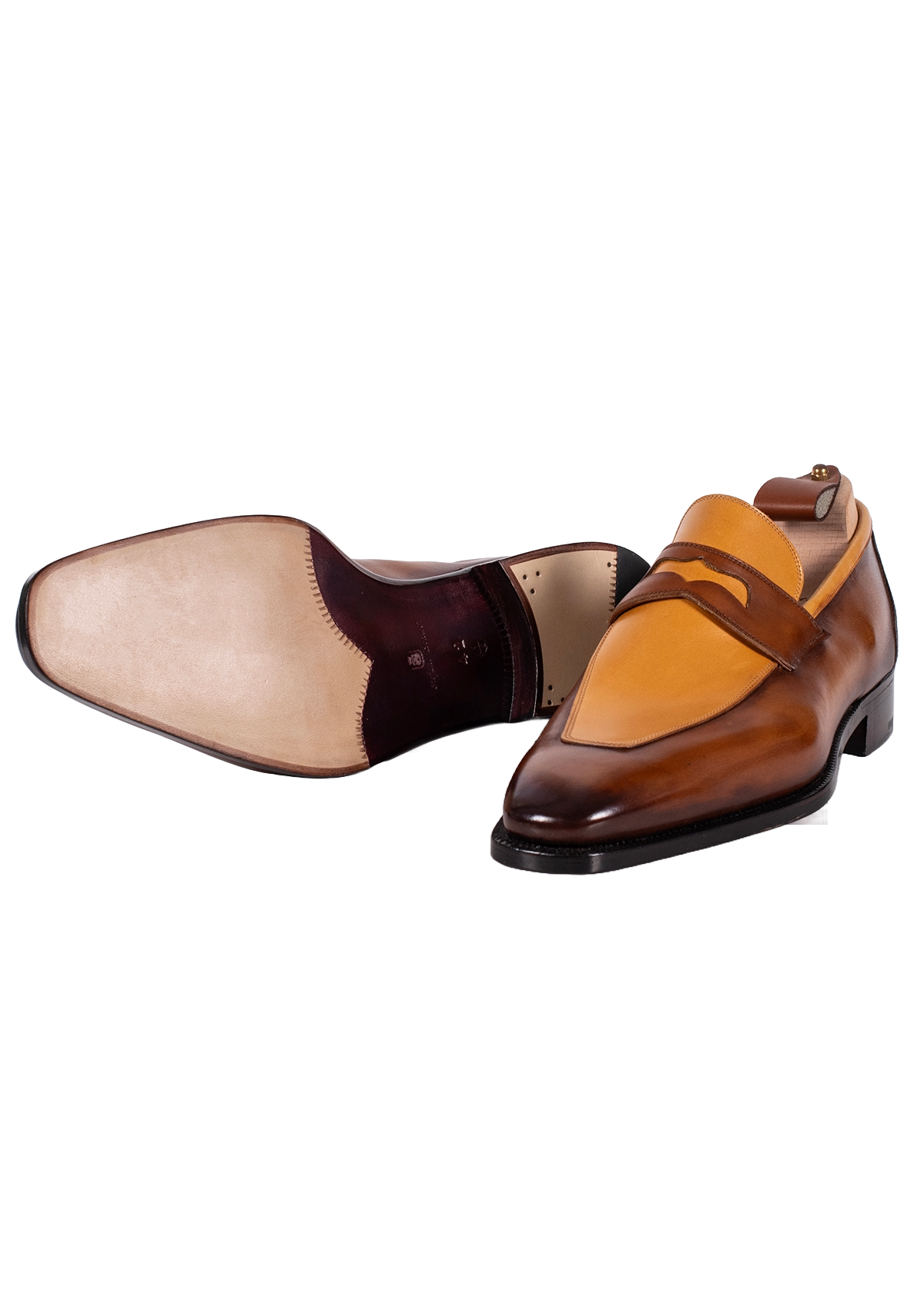Stefano Bemer Loafers C1396 mocassini penny tan pelle