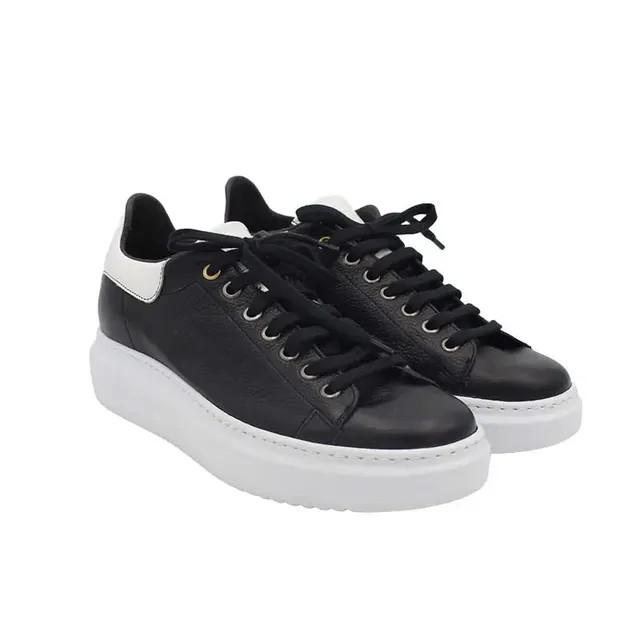 Sandro Barbera 520 sneakers donna pelle bianco e nero