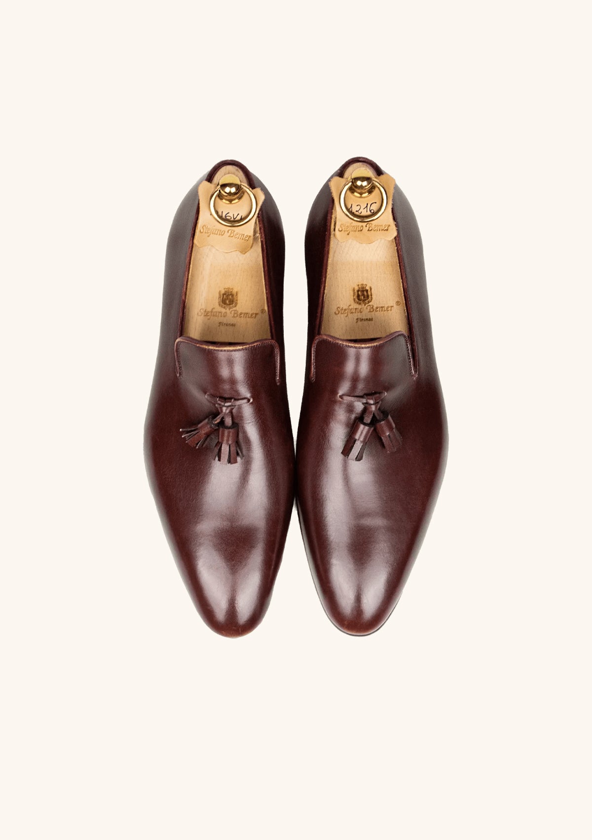 Stefano Bemer Loafers C1216 mocassini uomo vitello bordeaux 42