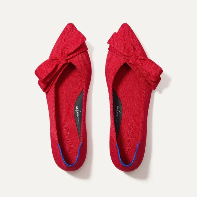 Rothy's Bow Point II ballerine cupid rosse fiocco