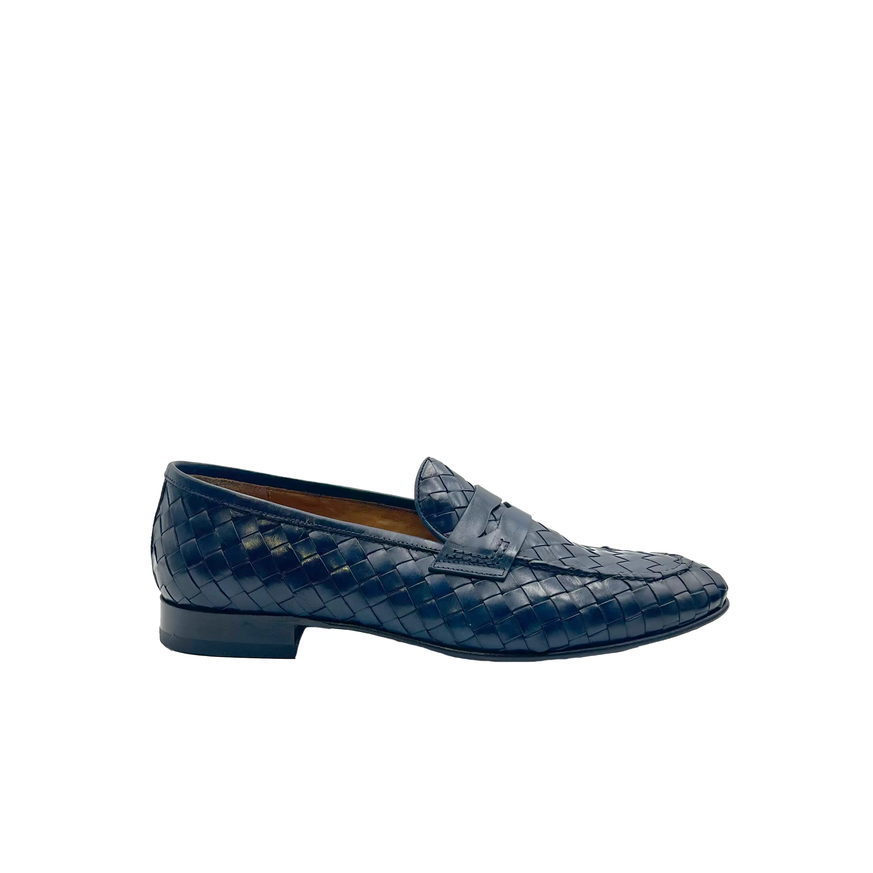 Sandro Barbera Mocassini Penny Loafer 42204 mocassino uomo blu cuoio